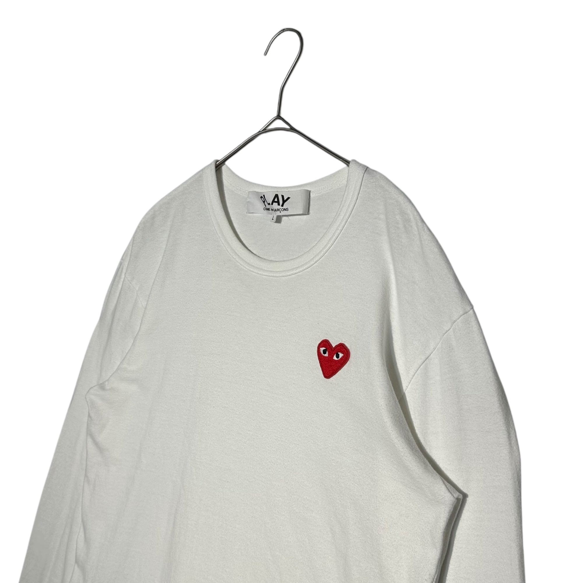PLAY COMME des GARCONS(プレイコムデギャルソン) Heart Logo L/S TEE ハート ロゴ 長袖 Tシャツ AZ-T118 L ホワイト AD2019/12 カットソー