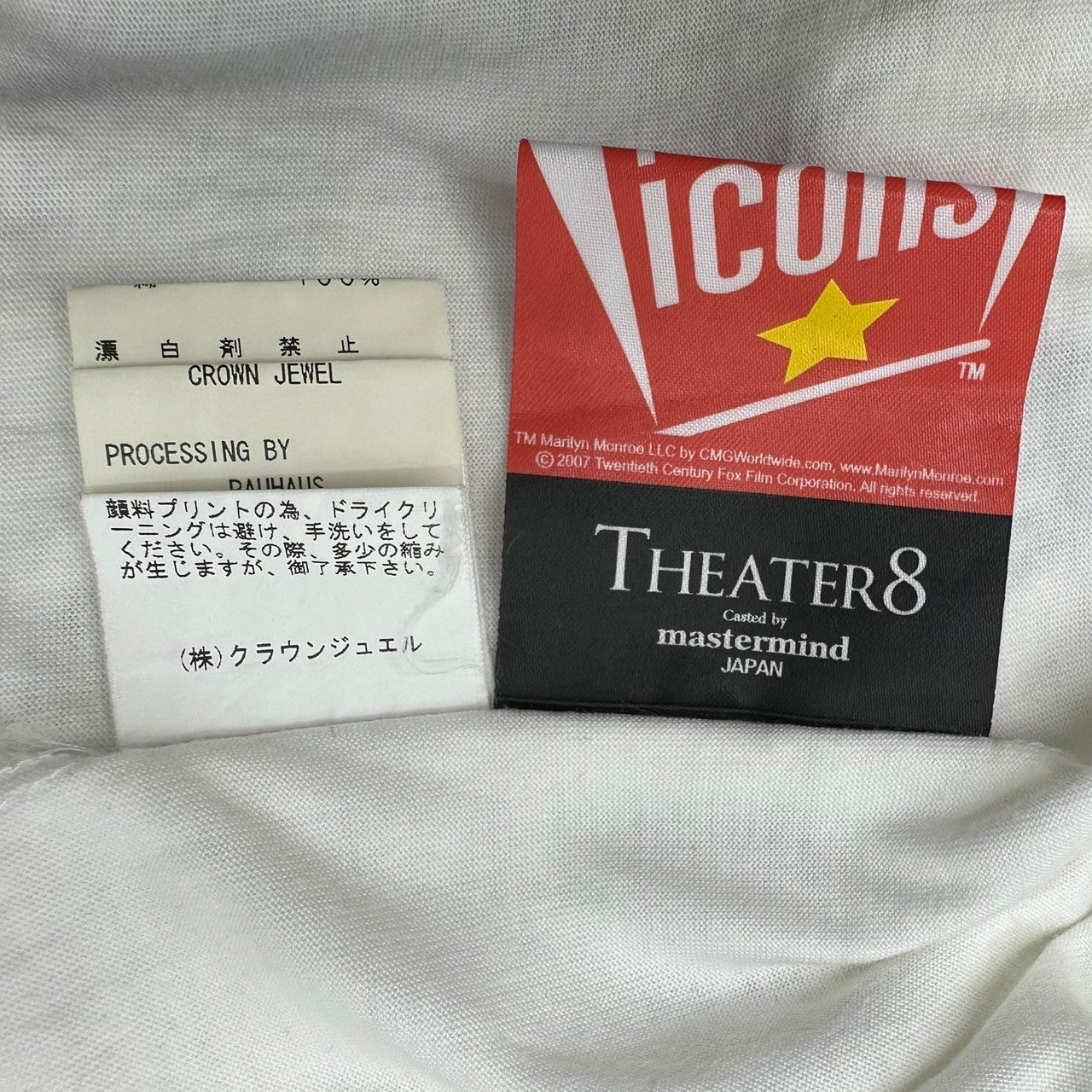 THEATER8 × mastermind × Marilyn Monroe(シアターエイト × マスターマインド × マリリンモンロー) Triple collaboration lip print T-shirt トリプルコラボ リップ プリント Tシャツ ホワイト