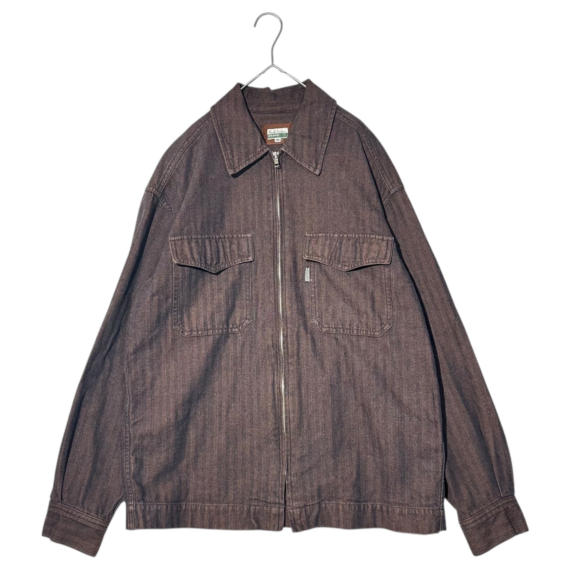 Paul Smith JEANS(ポールスミスジーンズ) 00's Flap Pockets Herringbone Denim Jacket フラップ ポケット ヘリンボーン デニム ジャケット M ピンク