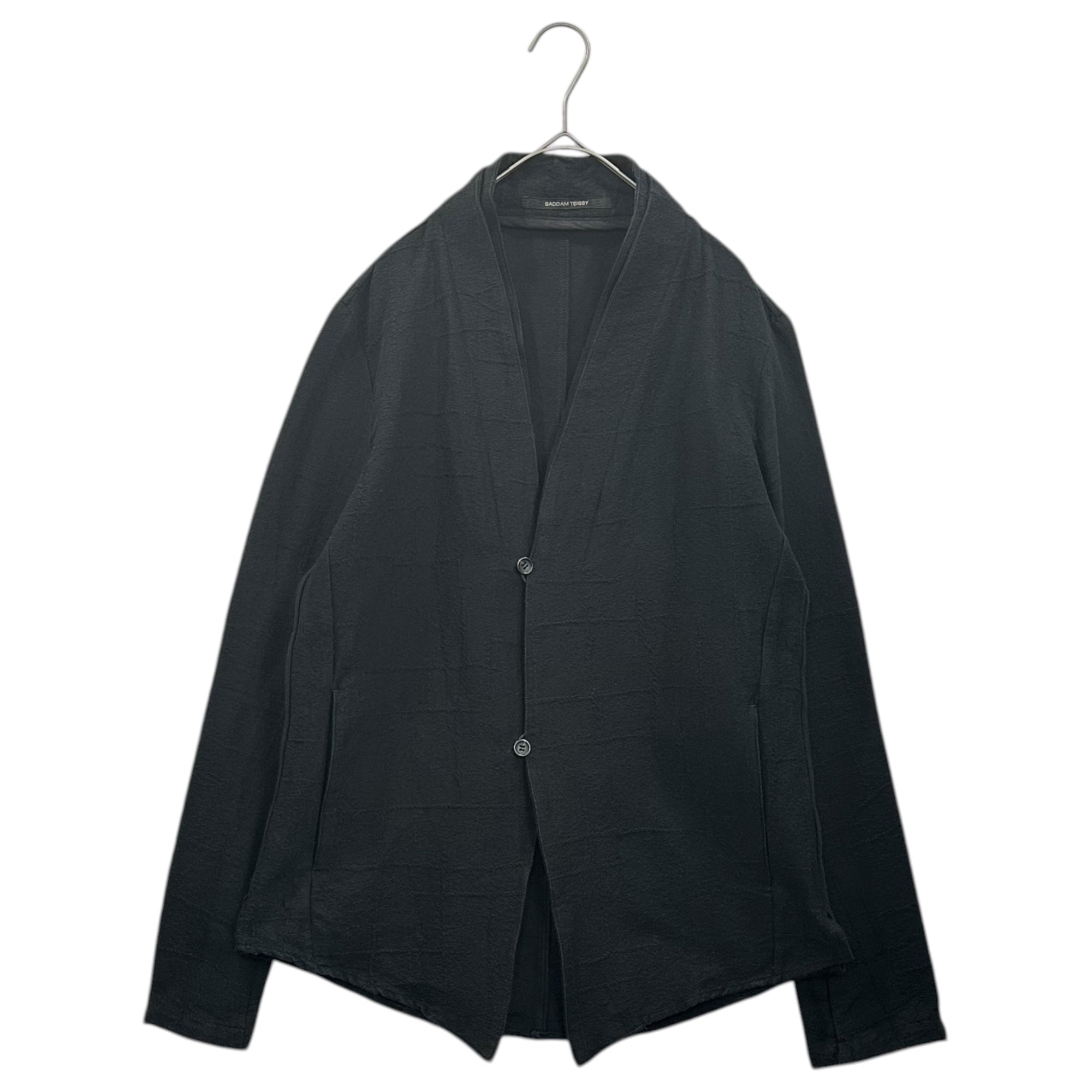 SADDAM TEISSY(サダムテイシー) Layered Cotton B Jacquard Cardig レイヤード コットン ジャガード カーディガン ST102-0048SF 1 ブラック