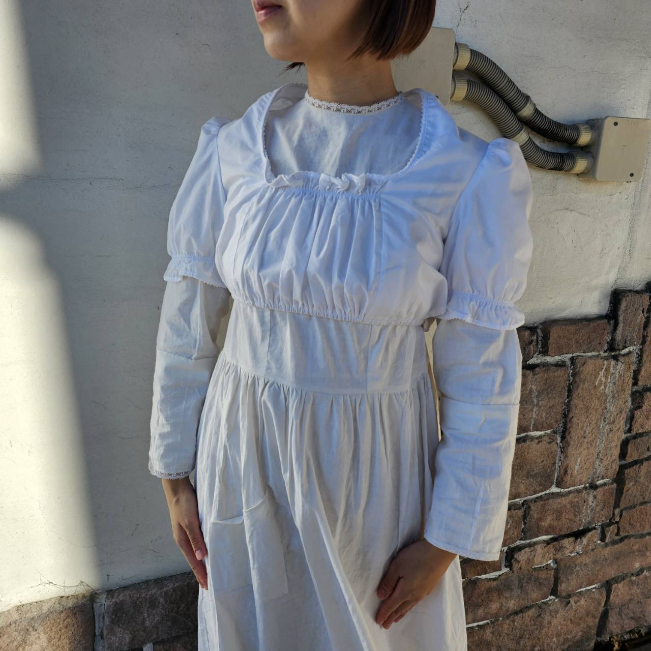 Vintage(ヴィンテージ) Spieh&Wensky 36 ショート丈ブラウス 36(Mサイズ程度) ホワイト