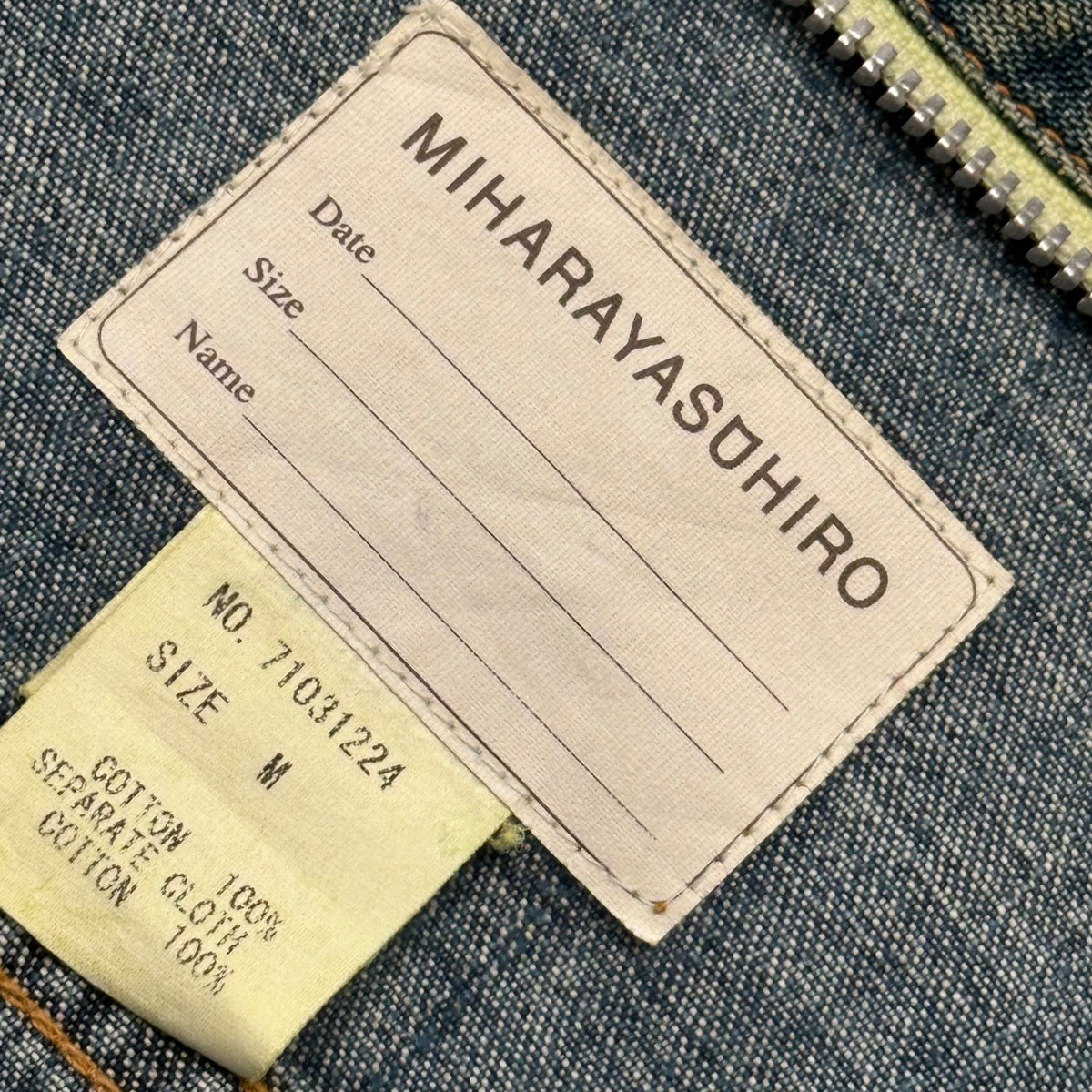 MIHARA YASUHIRO(ミハラヤスヒロ) 2000's Docking Denim Jacket ドッキング デニム ジャケット 71031224 M ライトインディゴ×オフホワイト 00s 初期生産品 アーカイブ 稀少