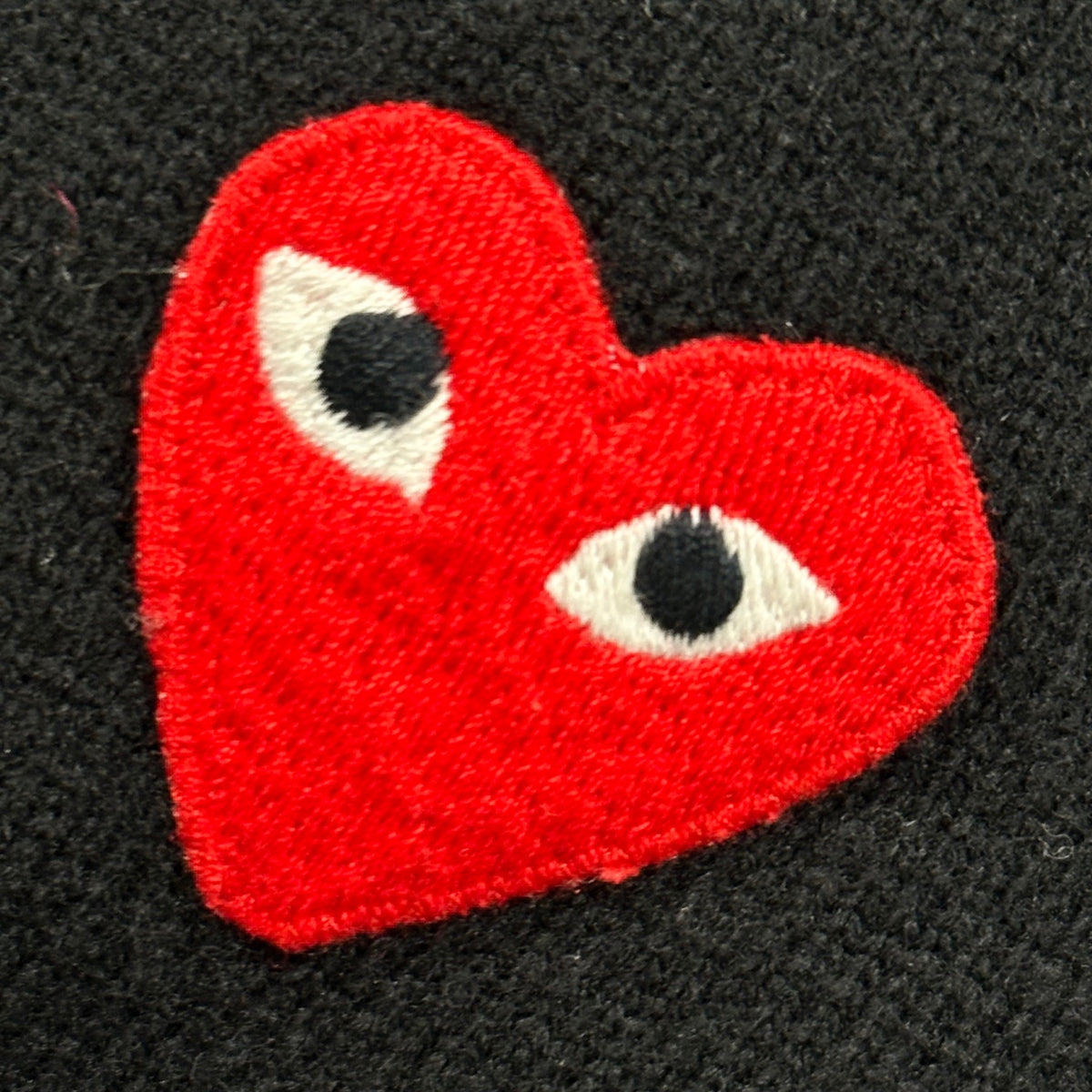 PLAY COMME des GARCONS(プレイコムデギャルソン) 2000's Heart Patch Crewneck Knit Cardigan ハート ワッペン クルーネック ニット カーディガン AZ-N007 L ブラック AD2005