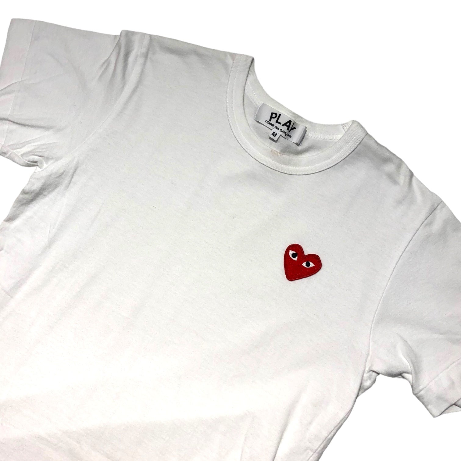 PLAY COMME des GARCONS(プレイコムデギャルソン) Embroidered heart T-Shirt ハート Tシャツ AZ-T107 M ホワイト