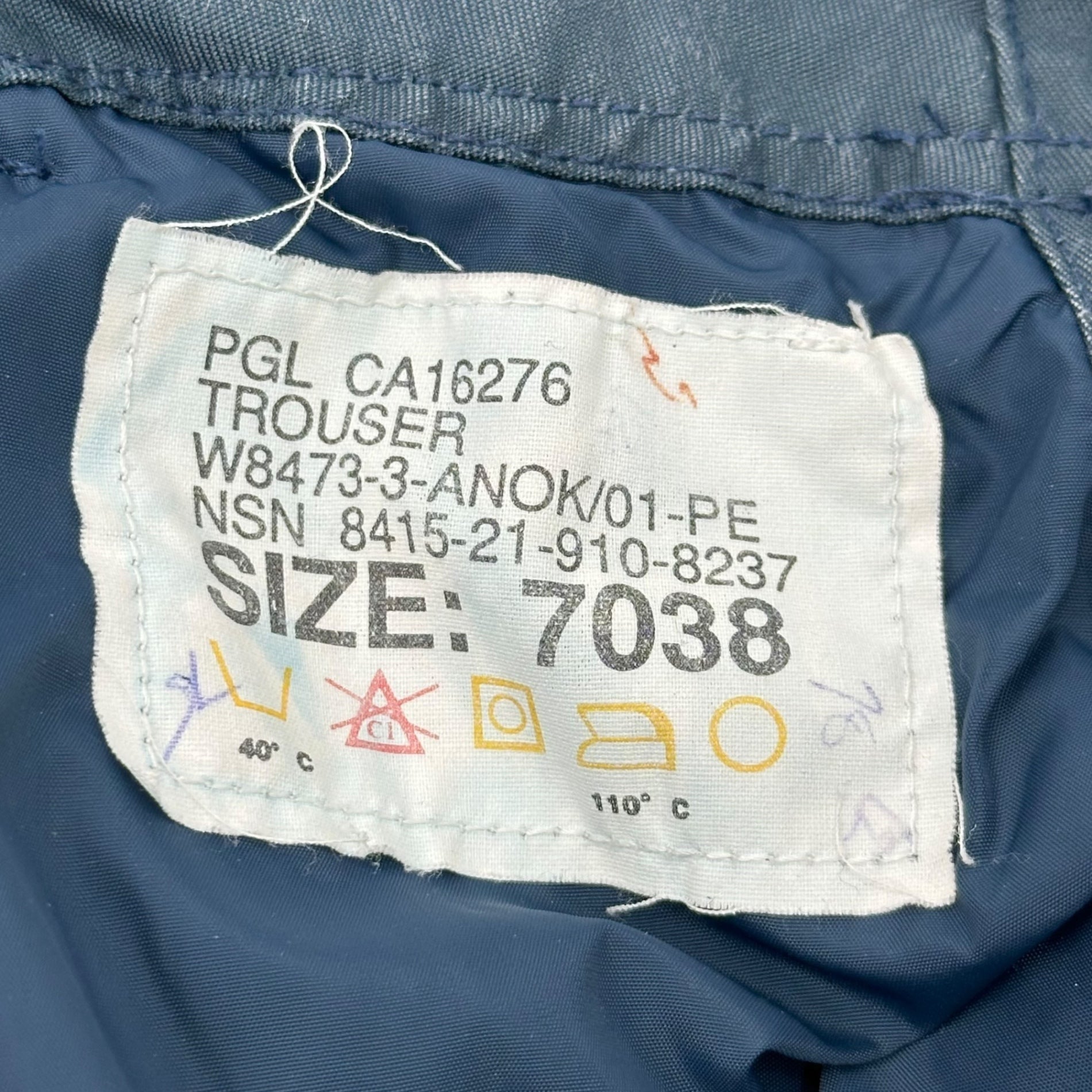 Canadian military(カナダ軍) ROYAL AIR FORCE Flight Cargo Pants パラシュート カーゴ パンツ 8415-21-910-8237 7038(SMALL SHORT程度) ネイビー フライト ヴィンテージ ミリタリー