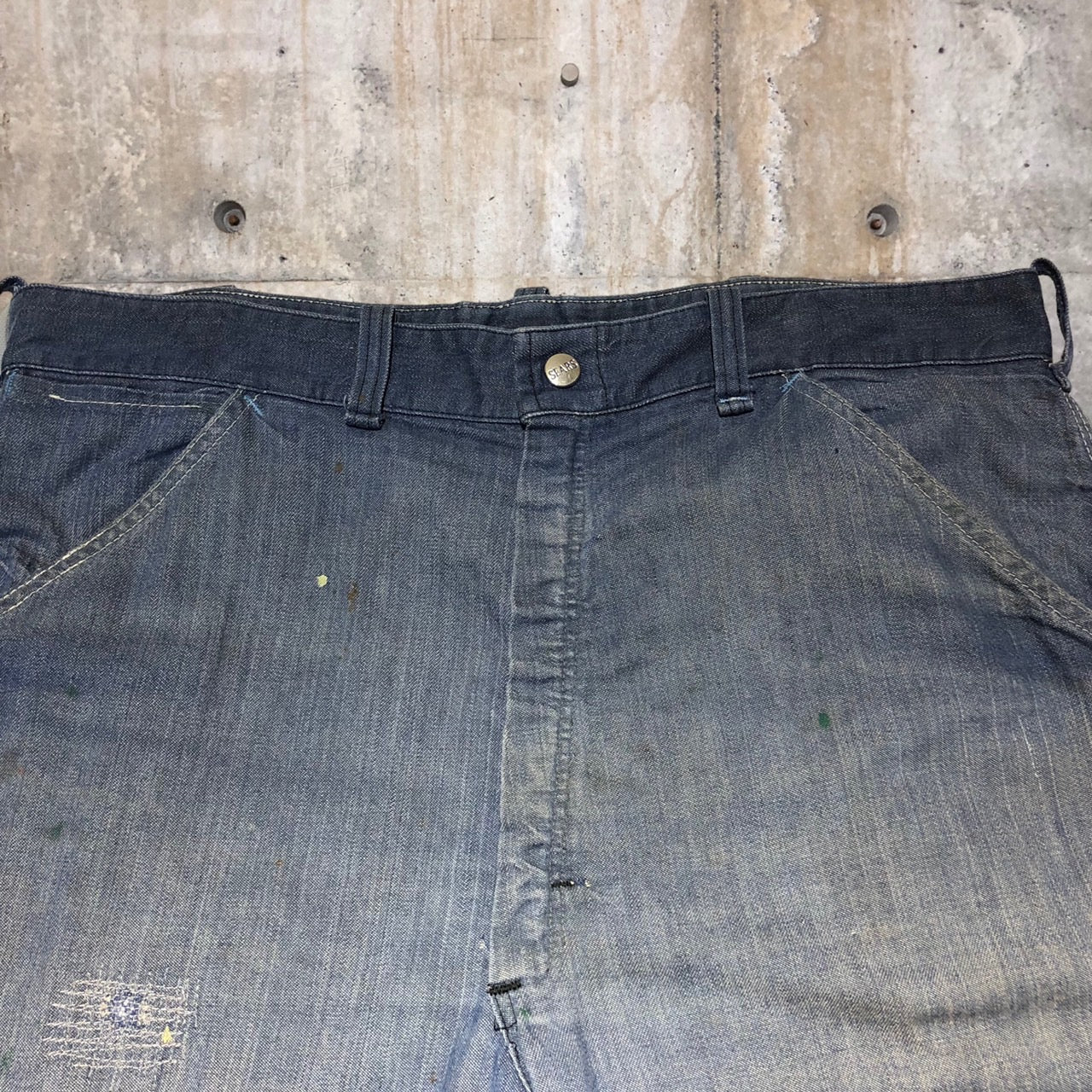 SEARS(シアーズ) 70'sデニムペインターパンツ 表記なし(Lサイズ程度) ブルー SCOVILL ZIP