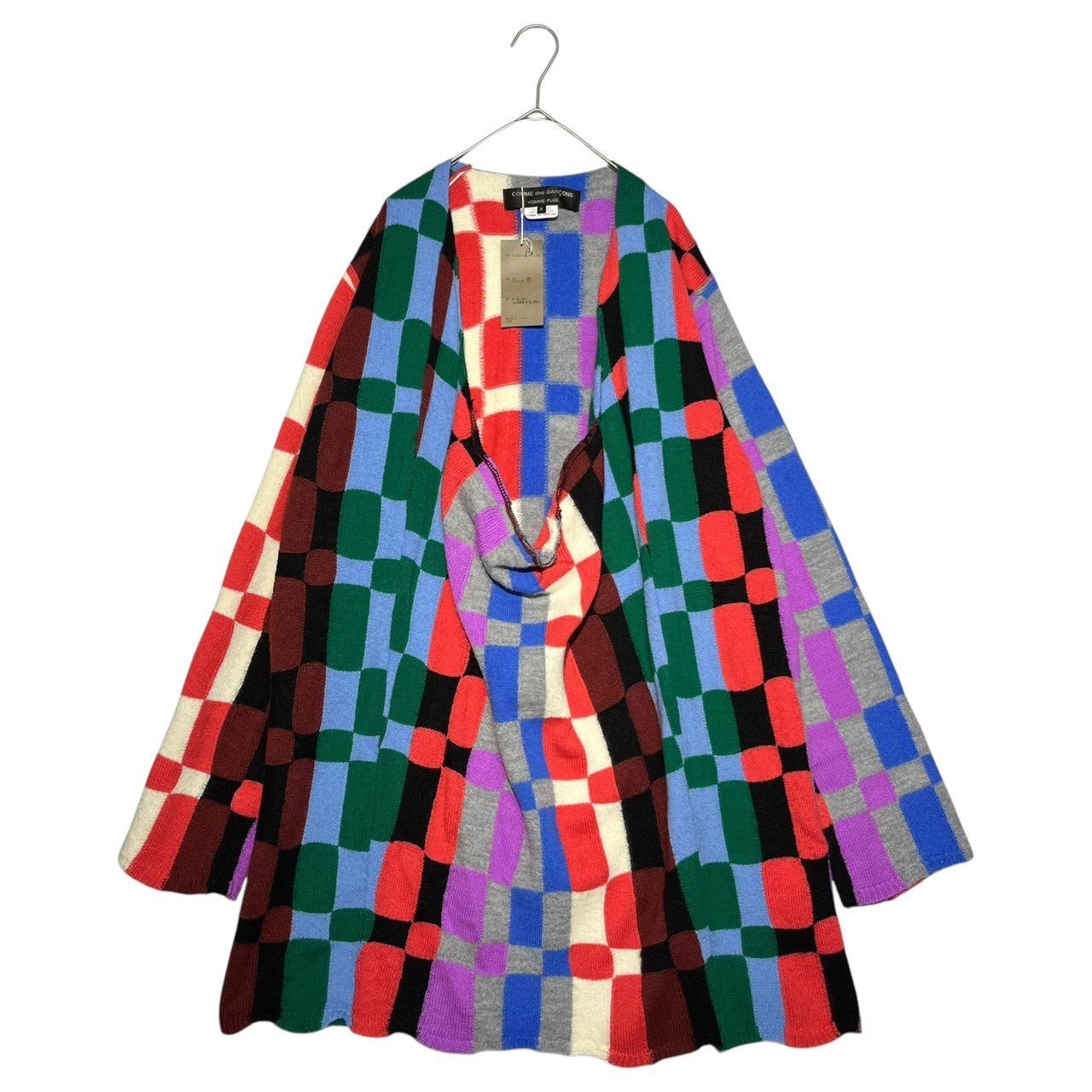 COMME des GARCONS HOMME PLUS(コムデギャルソンオムプリュス) 22AW nomad期 block check long knit ブロック チェック ロング ニット PJ-N501 M マルチカラー AD2022