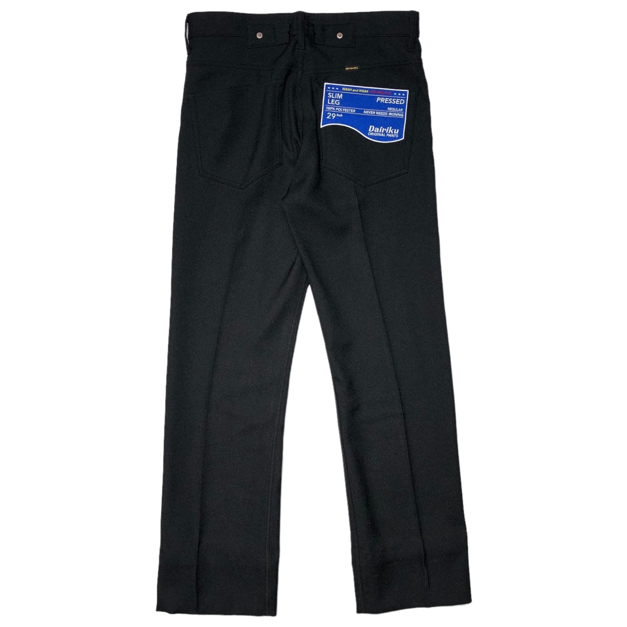 DAIRIKU(ダイリク) 21SS Slim Flasher Pressed Pants スリム フラッシャー プレス パンツ 21SS B-9 29 ブラック