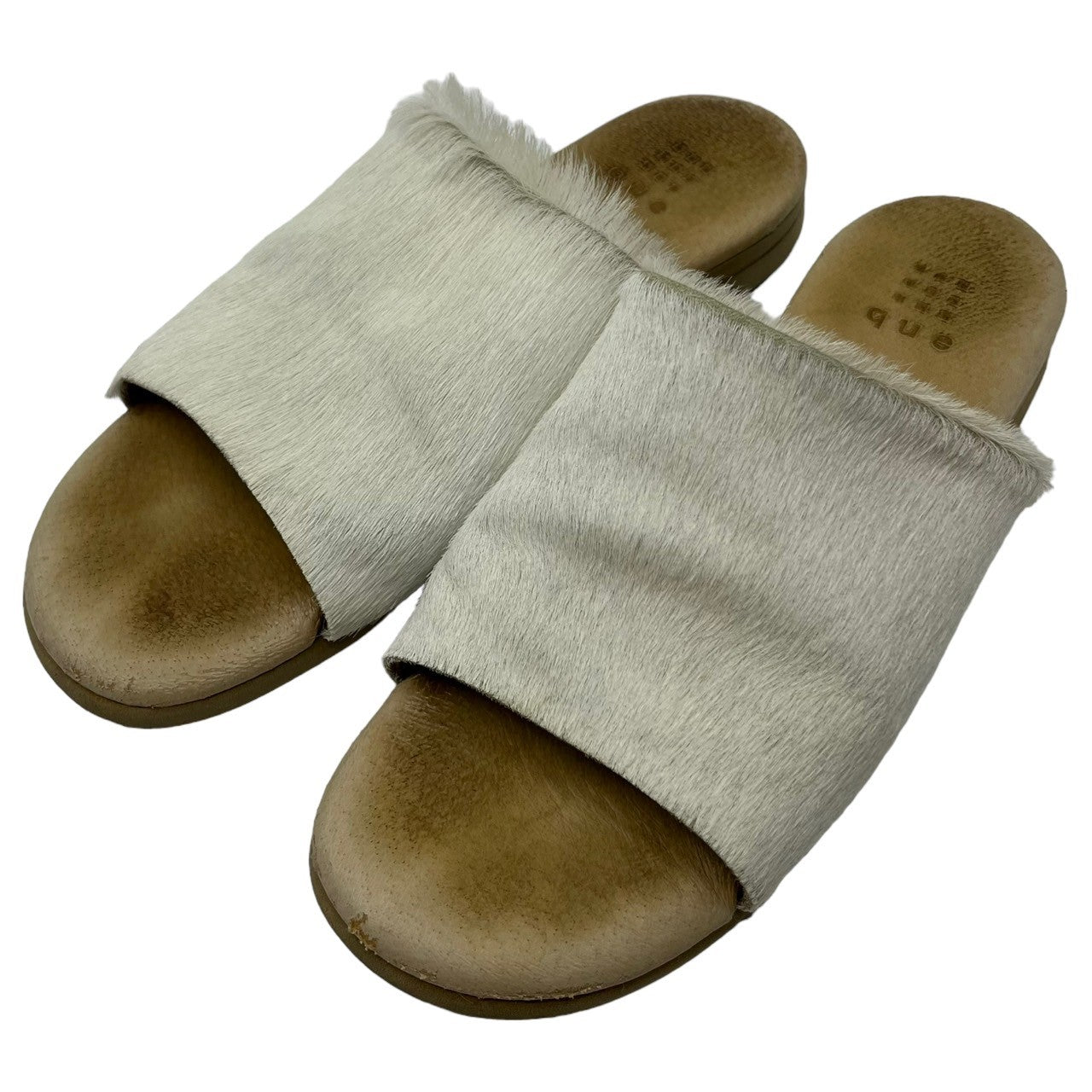 que(キュー) ハラコサンダル アイボリー 