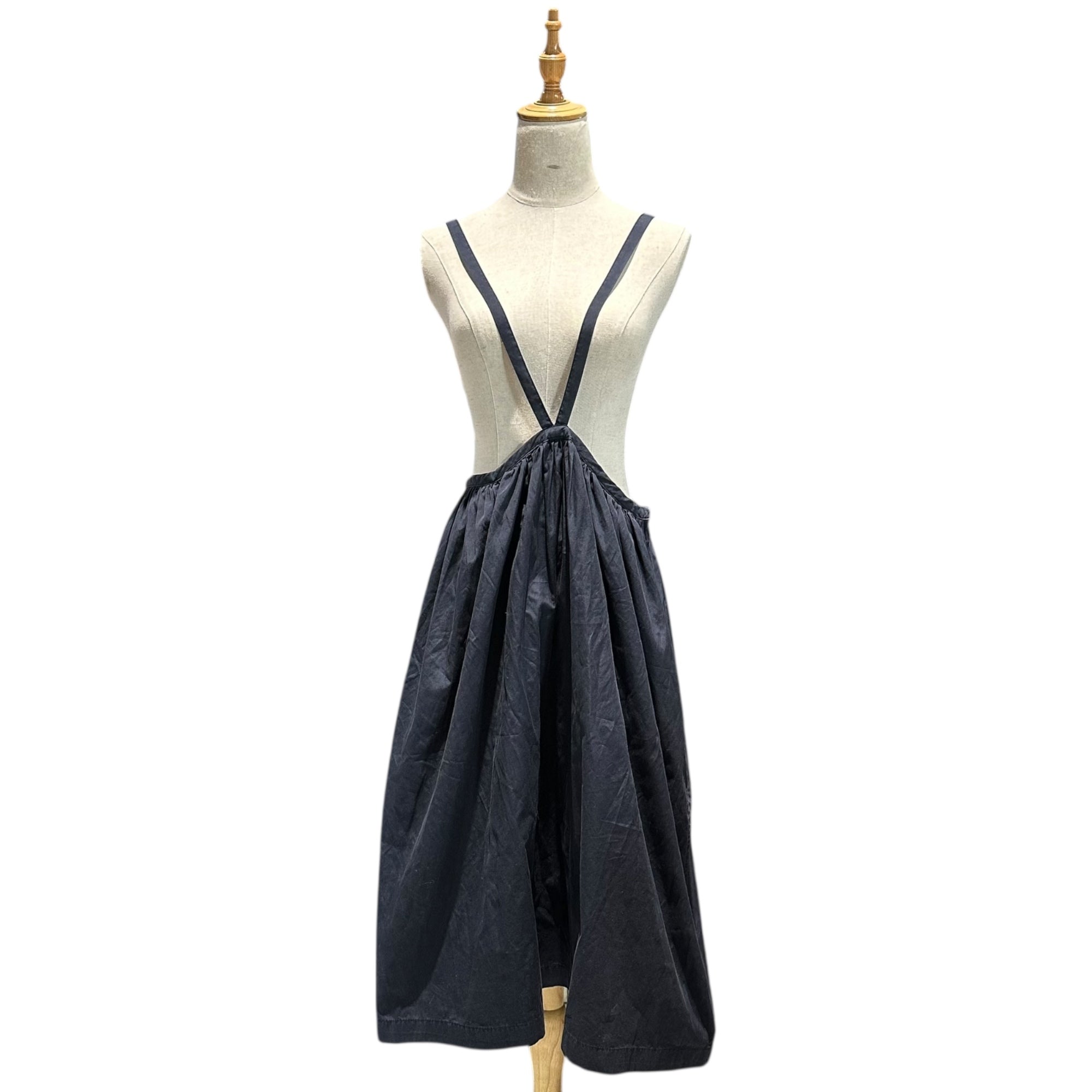 robe de chambre COMME des GARCONS(ローブドシャンブルコムデギャルソン) 80~90's Vintage Cotton Suspenders Skirt 80年~90年代 ヴィンテージ コットン サスペンダー 吊り スカート ネイビー AD表記消え
