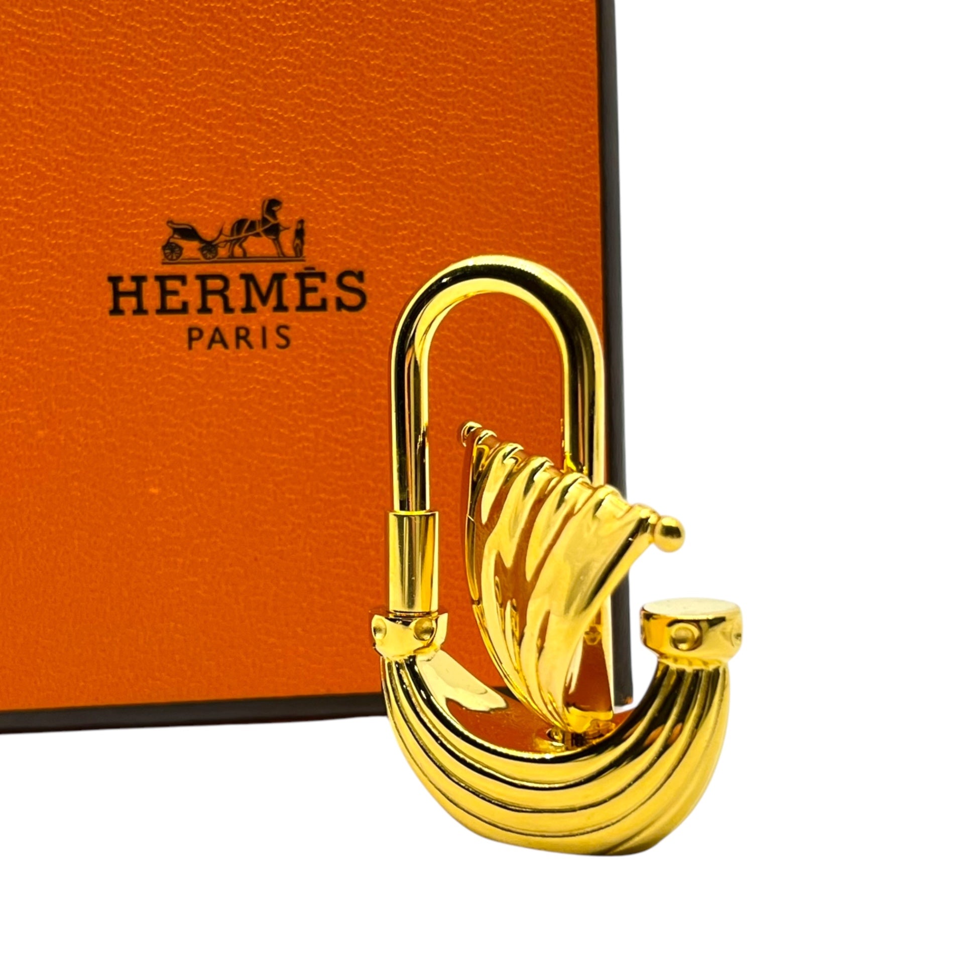 HERMES(エルメス) 2006年限定 パリの空気 パリの風 帆船 ヨット カデナ チャーム 可動式 年間テーマ 「L'Air de Paris」 ゴールド 箱付 ペンダントトップにも