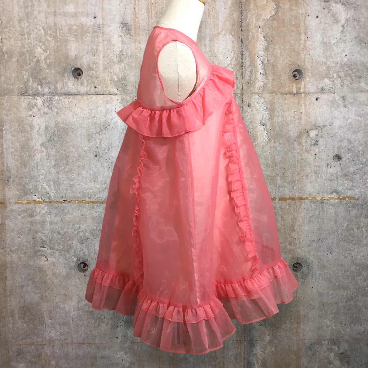 CEREAL(シリアル) 23SS FILMY MINI DRESS/フィルミーミニドレス/チュールフリルシアーキャミソールチュニック/ワンピース c23110 FREE ピンク 完売品