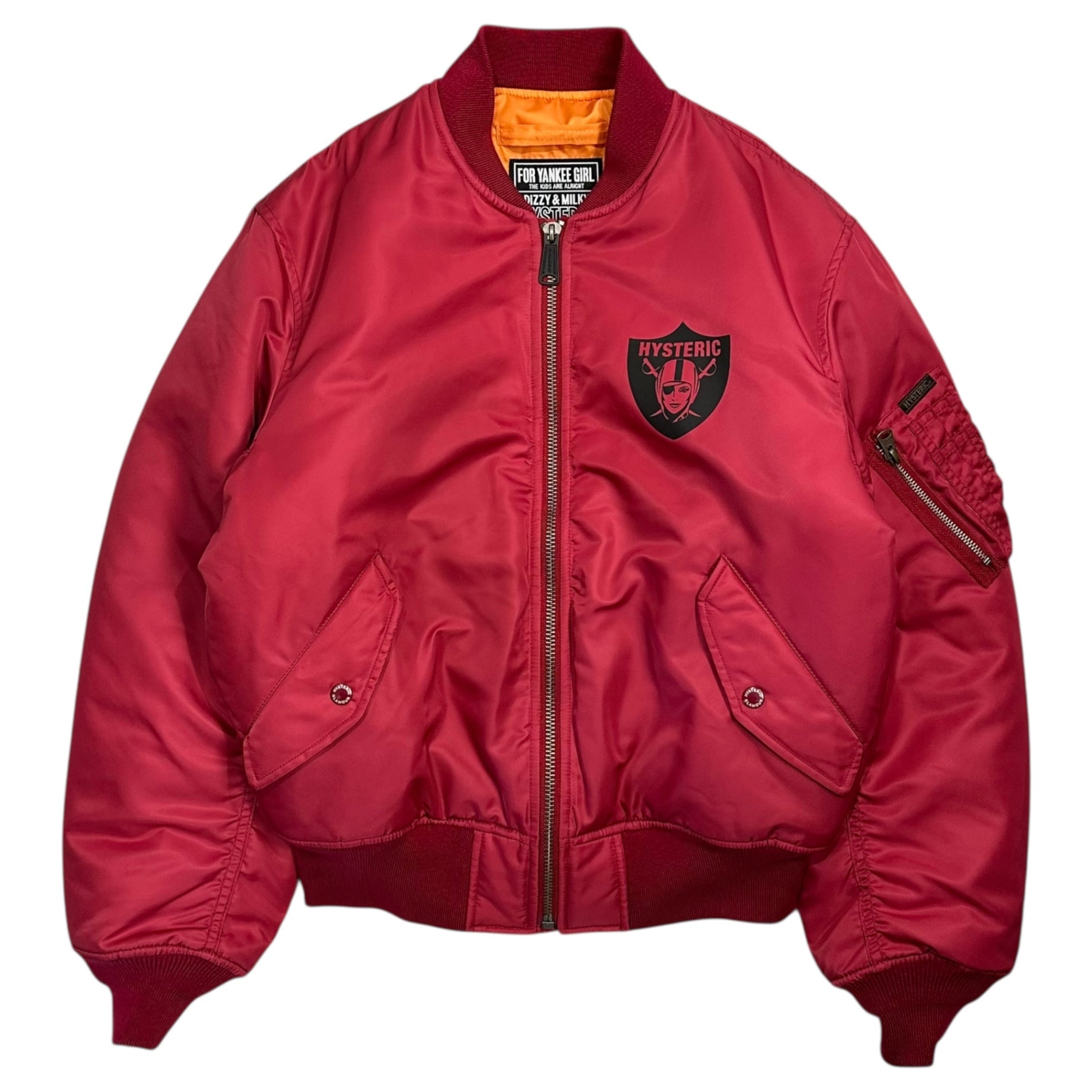 HYSTERIC GLAMOUR(ヒステリックグラマー) Women's Pirate MA-1 Jacket ウーマン パイレーツ ボンバー ジャケット 02223AB02 M レッド