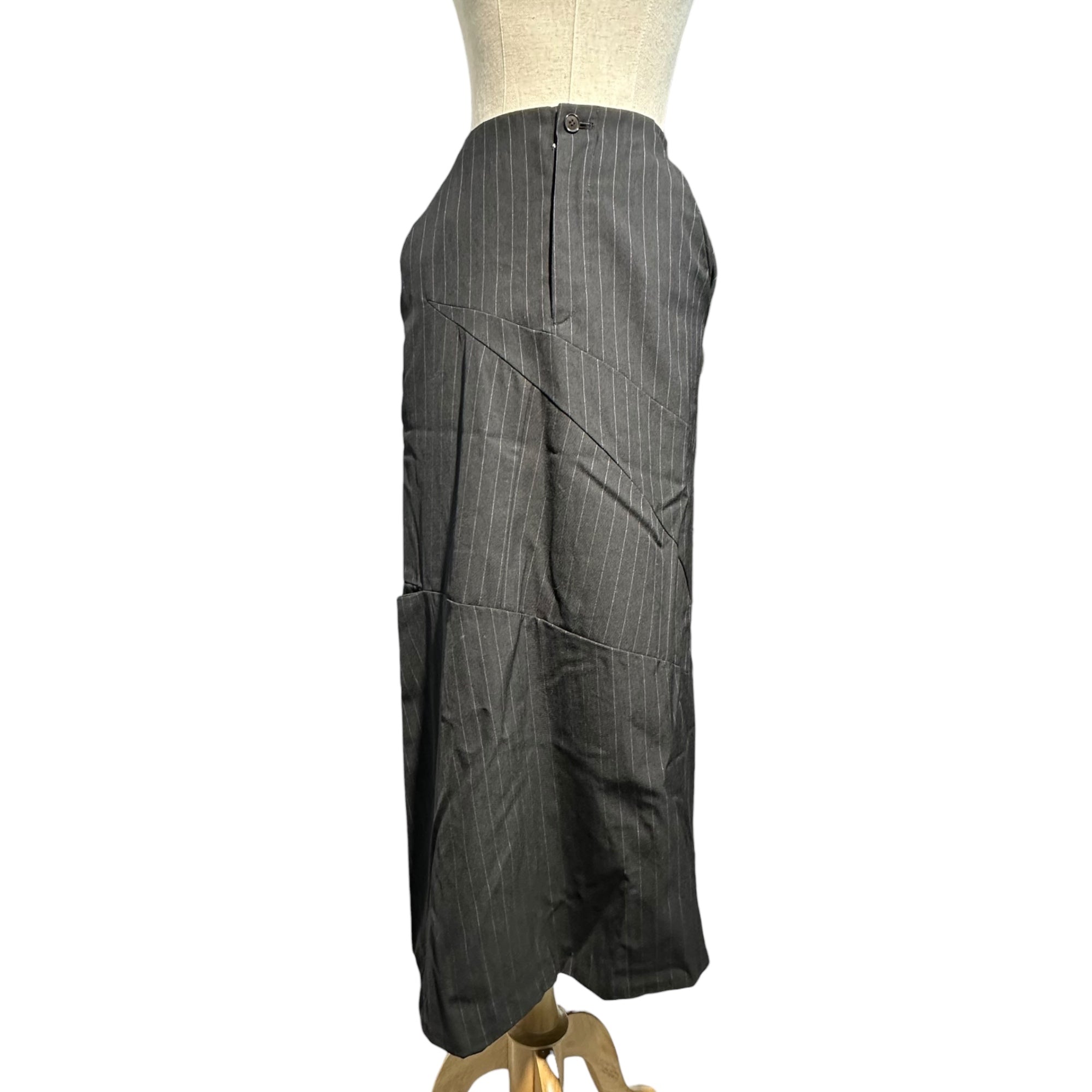 COMME des GARCONS(コムデギャルソン) 93SS Same Fabric Patchwork Tight Long Skirt 同素材 パッチワーク タイト ストライプ ロング スカート GS-11004S S ブラック 90's 90年代 ヴィンテージ アーカイブ AD1992