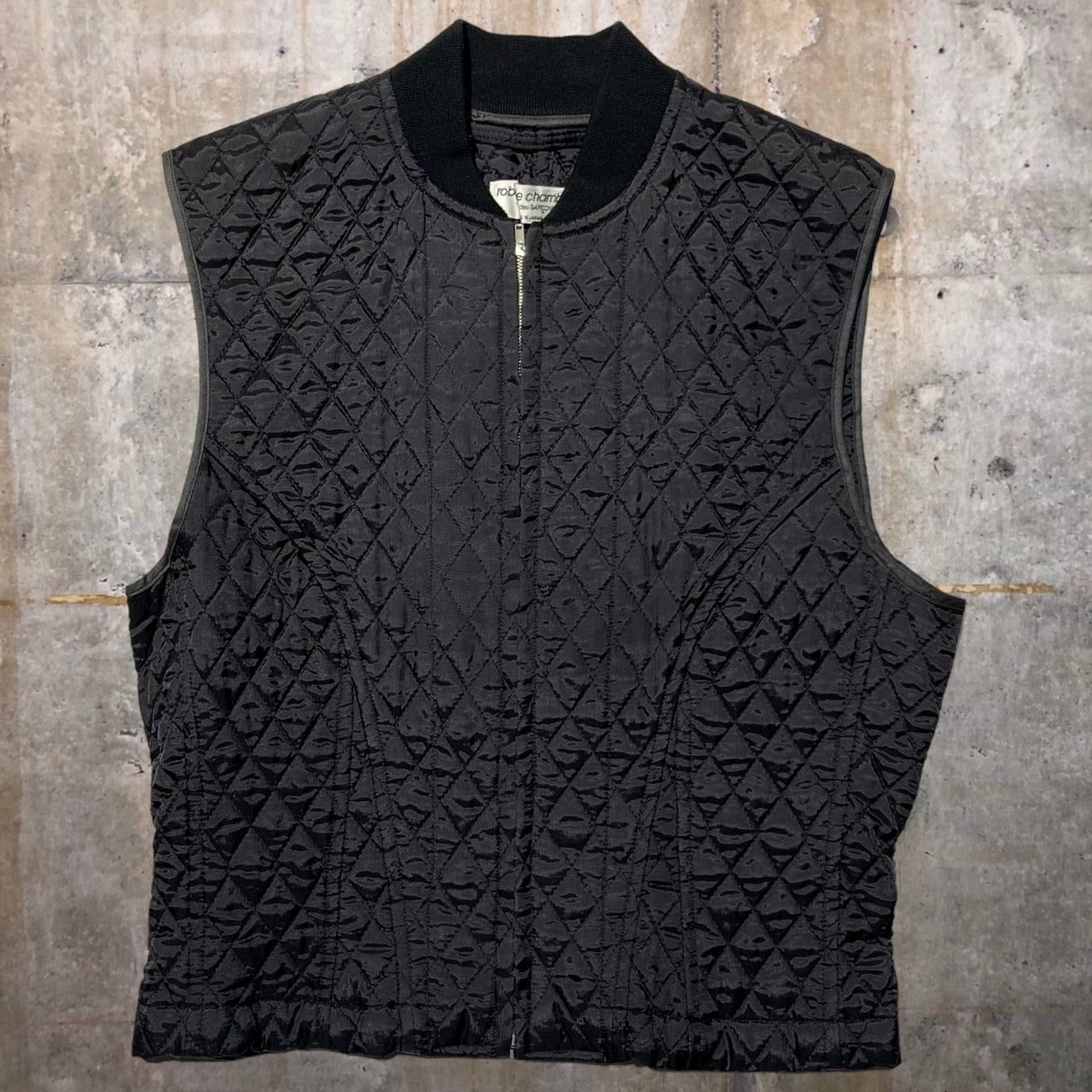 robe de chambre COMME des GARCONS(ローブドシャンブルコムデギャルソン) 80'sキルティングベスト RV-110010 表記なし(S~M程度) ブラック AD1989