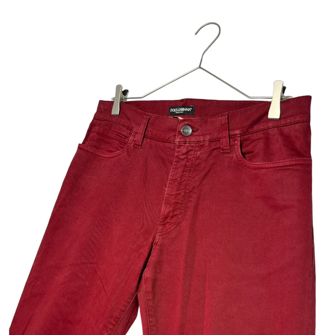 DOLCE&GABBANA(ドルチェ&ガッバーナドルガバ) Product red color skinny pants 製品染め レッドカラー スキニー パンツ G4F1CX G8O57 48(L程度) ワインレッド