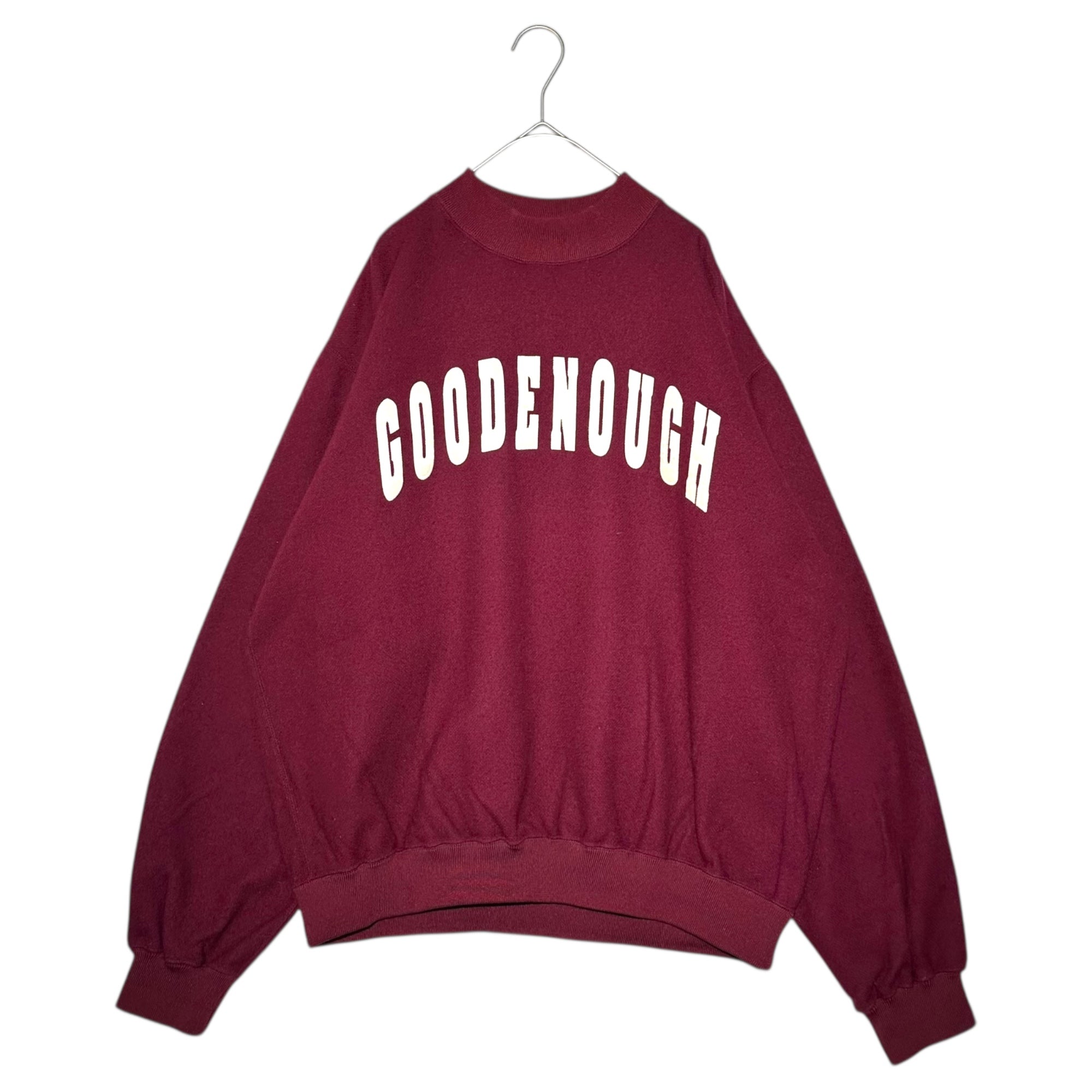 GOODENOUGH(グッドイナフ) 90's Logo Patch High-Neck Wool Sweatshirt ロゴ ワッペン ハイネック ウール スウェット M ボルドー 90年代 ヴィンテージ 初期