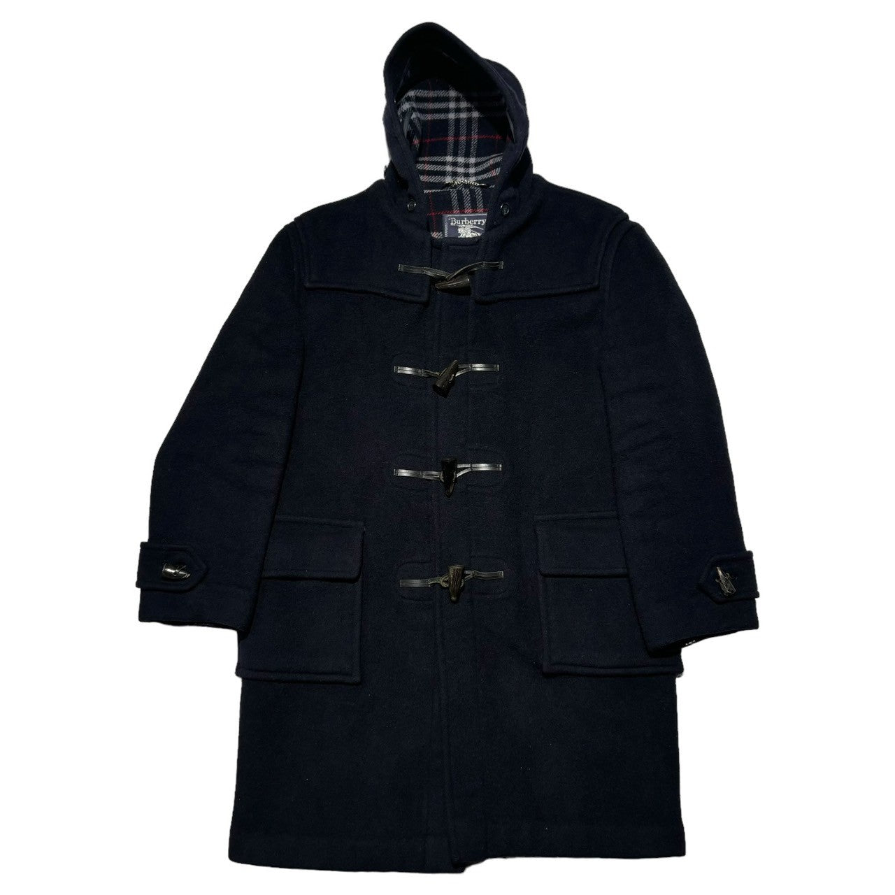 Burberrys(バーバリーズ) 80's Nova check lining duffel coat ノバチェック ライニング ダッフル コート  44 R(L程度) ネイビー 80年代 ヴィンテージ