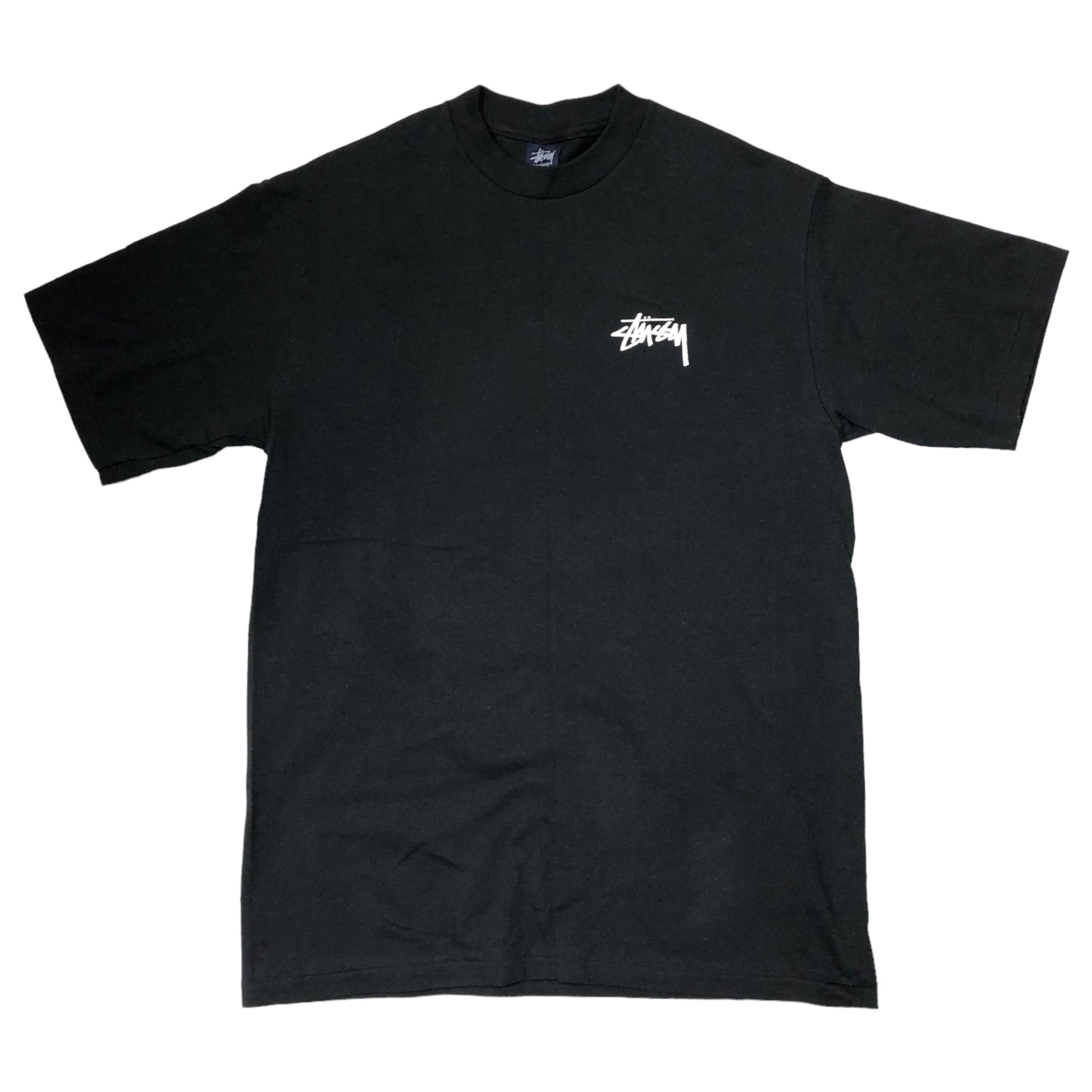STUSSY(ステューシー) 90's~00's augustus statue Tシャツ アウグストゥス像 ローマ 紺タグ SIZE M ブラック×ホワイト×レッド 90~00年代 OLD STUSSY