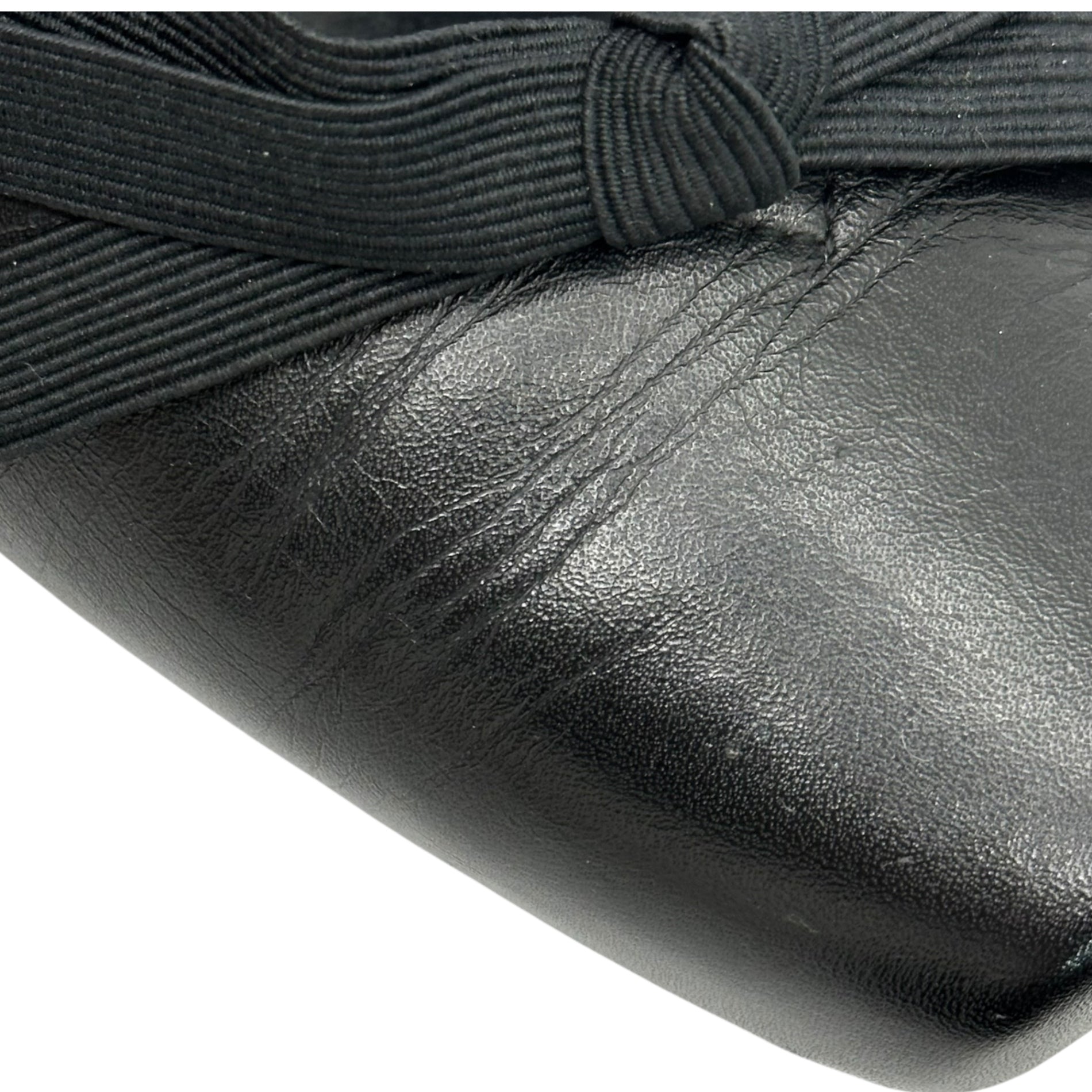 robe de chambre COMME des GARCONS(ローブドシャンブルコムデギャルソン) Square-Toe Ribbon Ballet Shoes スクエアトゥ リボン バレエ シューズ 22.5cm ブラック パンプス フラット ヴィンテージ 稀少アイテム