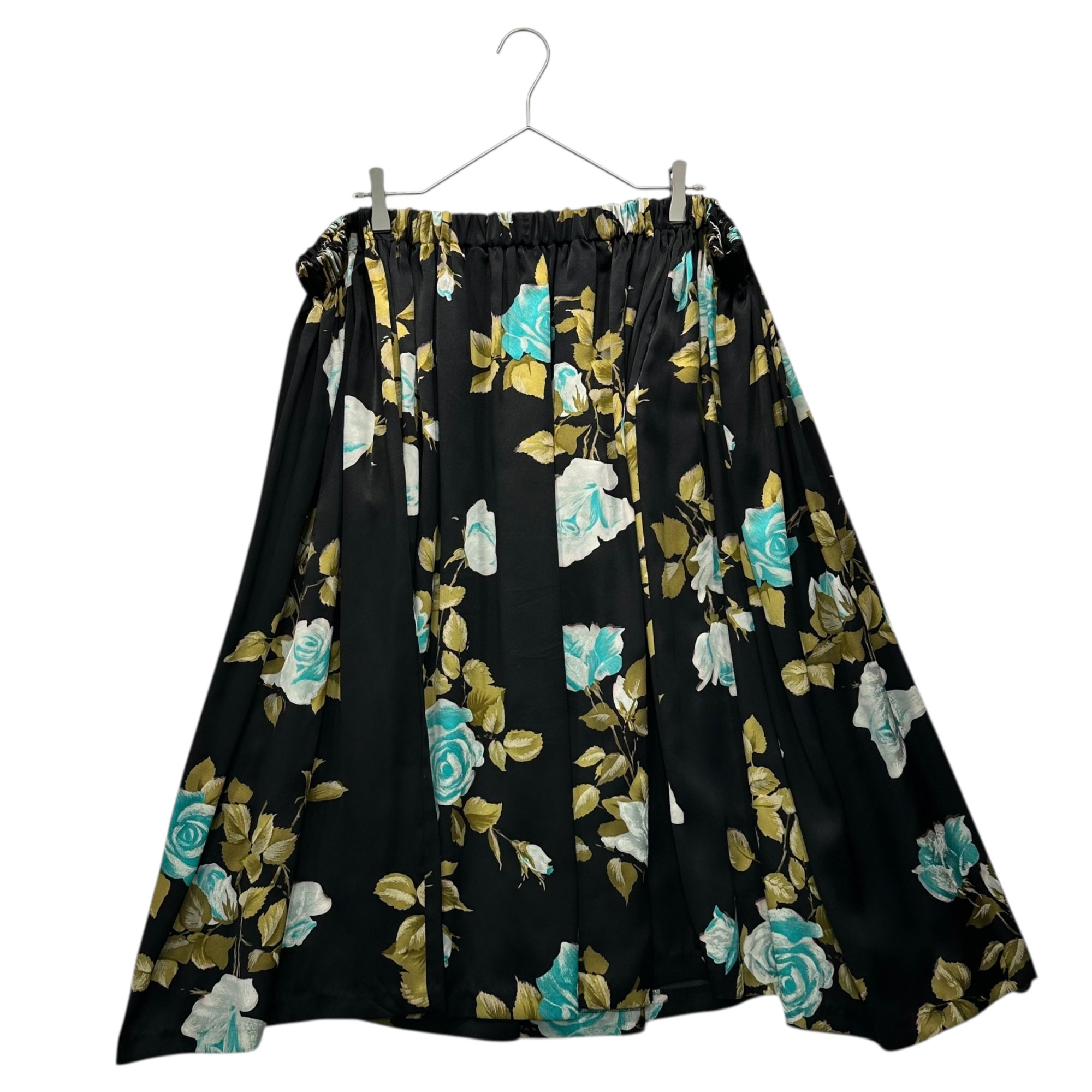 COMME des GARCONS JUNYA WATANABE(コムデギャルソンジュンヤワタナベ) 18AW Floral Print Gathered Skirt フラワー プリント ギャザー スカート JB-S018 S ブラック×ブルー×カーキ AD2018