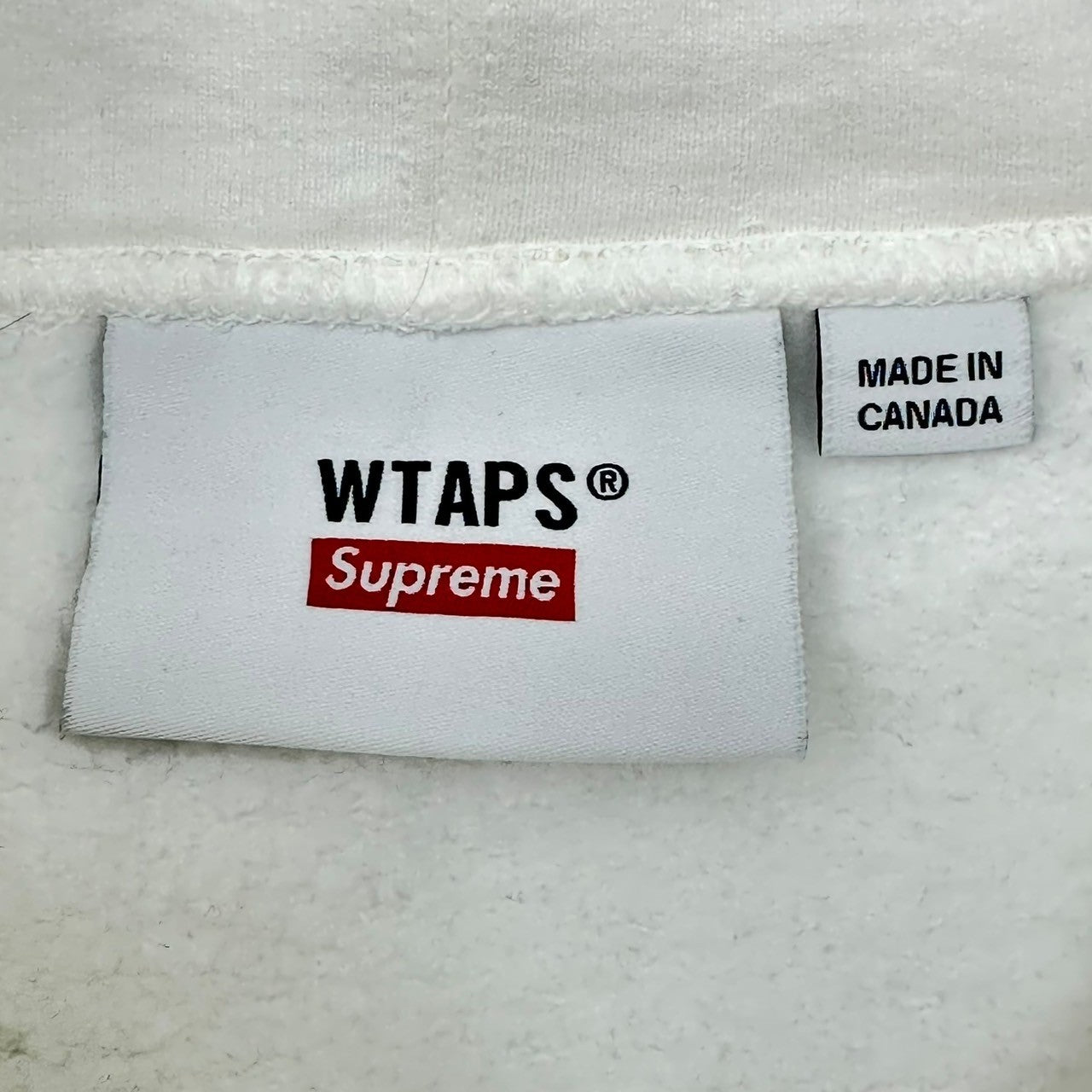 SUPREME×WTAPS(シュプリーム×ダブルタップス) 21AW Sic’em! Hooded Sweatshirt ロゴ プルオーバー フーディ M ホワイト パーカー コラボ