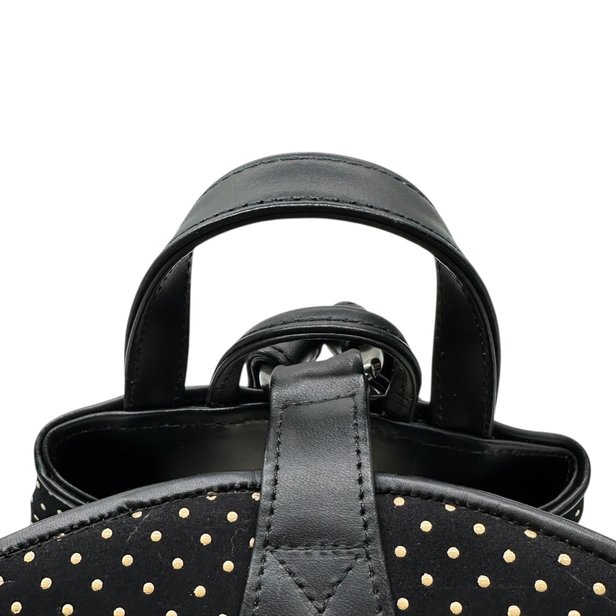 INDENYA(印傳屋) Deer Skin Dot Pattern Mini Backpack 鹿革 ドット柄 ミニ リュック ブラック INDEN ディアスキン バッグ レザー 本革