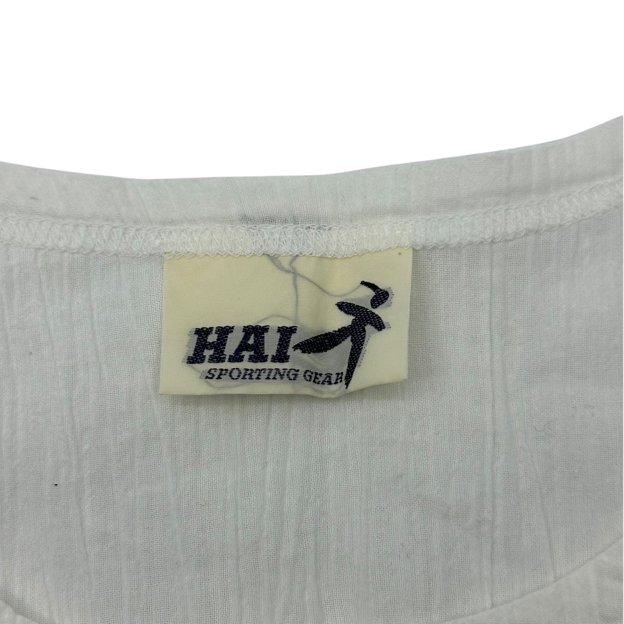 HAI SPORTING GEAR ISSEY MIYAKE(ハイスポルティングギア イッセイミヤケ) 80's Pleated sleeveless blouse with stole 80年代 ストール付き プリーツ ノースリーブ ブラウス M ホワイト