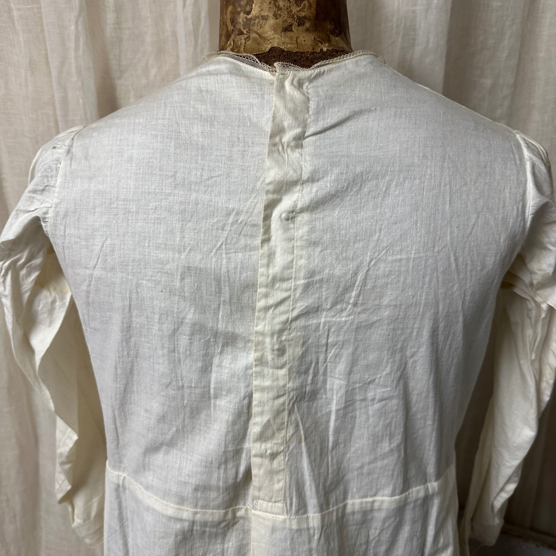 Euro Vintage(ヨーロッパヴィンテージ) Innocence_50's~ cotton lace long plain dress/コットンレースロング無地ワンピース 表記なし(Mサイズ程度) ベージュ