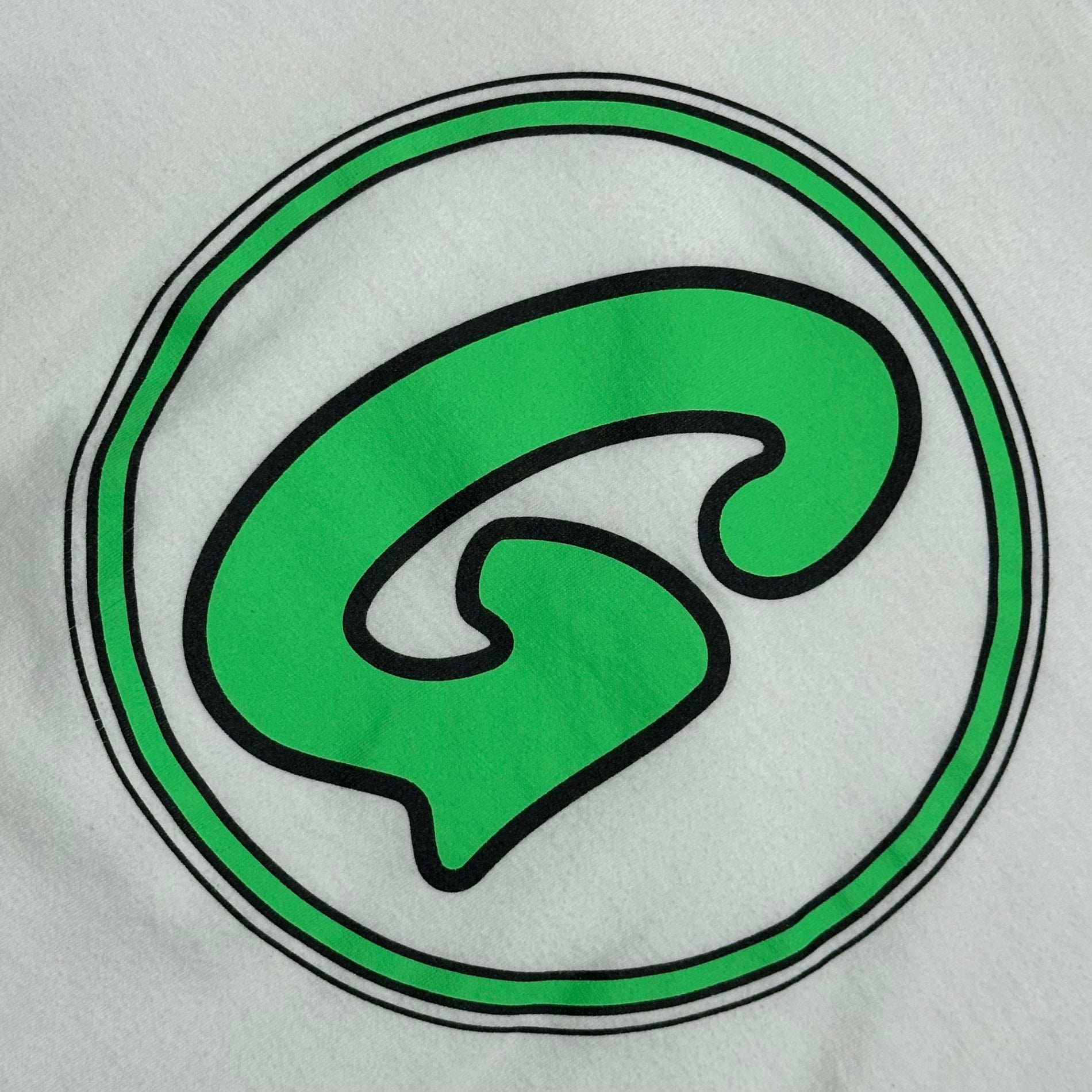 GOODENOUGH(グッドイナフ) 2015's Circle G S/S T-Shirt サークル G 半袖 Tシャツ 表記消(M程度) ホワイト×ライムグリーン