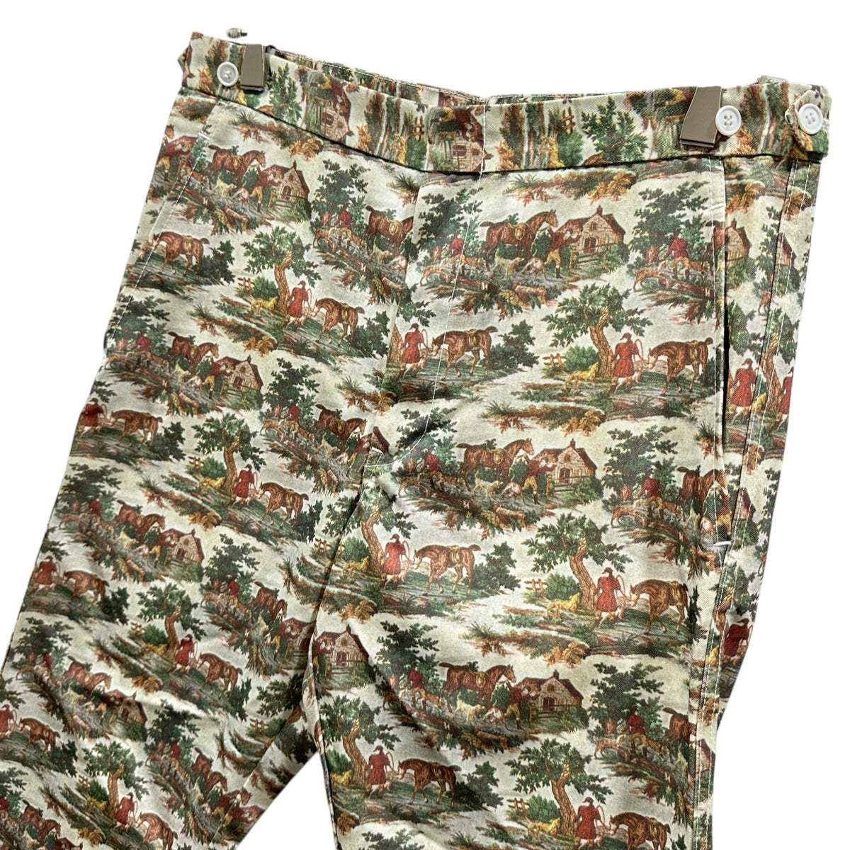 COMME des GARCONS HOMME PLUS(コムデギャルソンオムプリュス) 1997SS Landscape-Pattern All-Over Straight Pants 風景画 総柄 ストレート パンツ PP-10012S S グリーン×ブラウン AD1996 90s アーカイブ チェック期