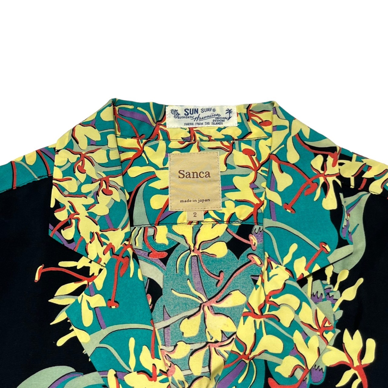 SUN SURF × SANCA (サンサーフ東洋×サンカ) All-over pattern aloha shirt 総柄アロハシャツ 2(M) グリーン