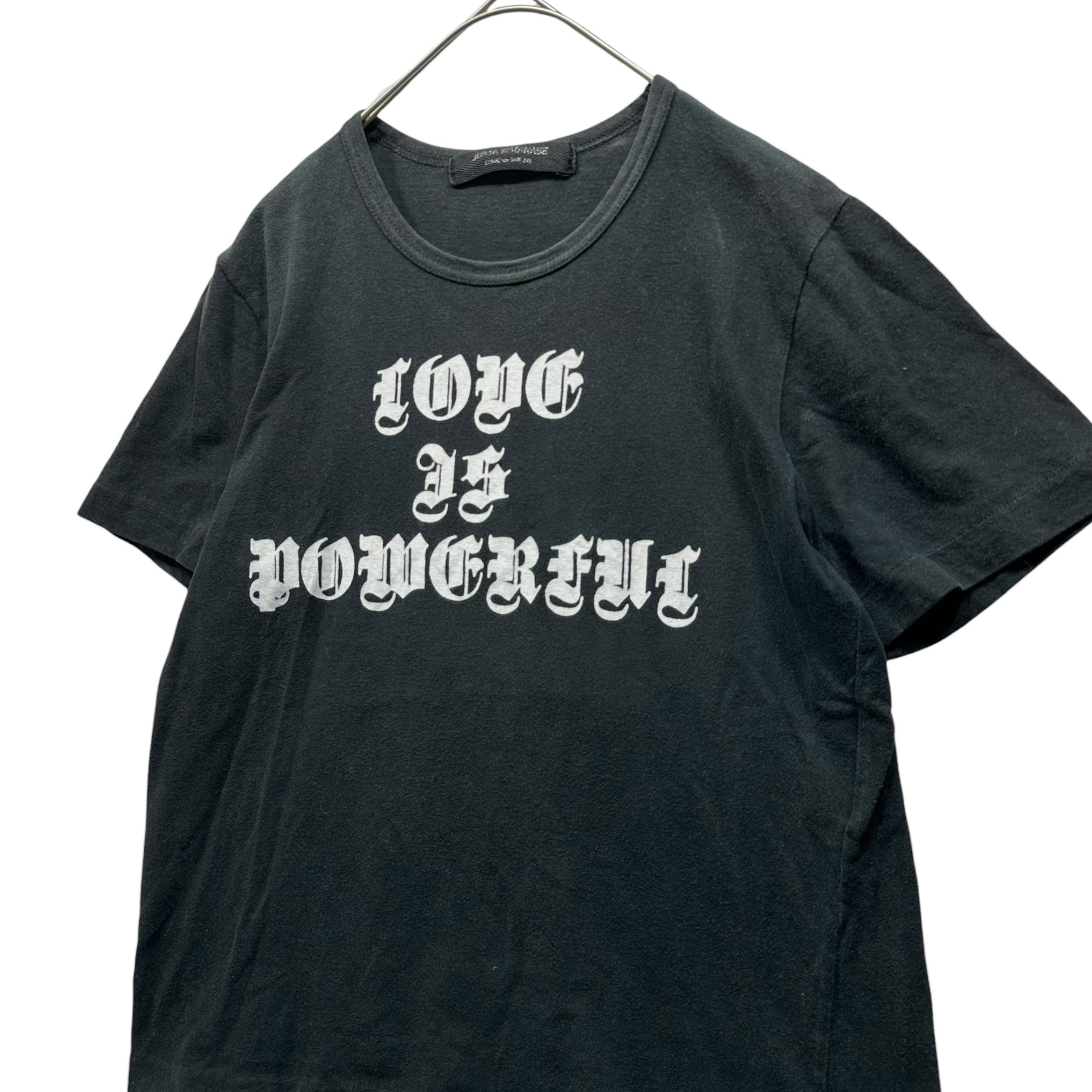 COMME des GARCONS JUNYA WATANABE(コムデギャルソンジュンヤワタナベ) 02SS ”LOVE IS POWERFUL” mini Tee プリント チビ Tシャツ JE-T004 表記無(XS程度) ブラック AD2001