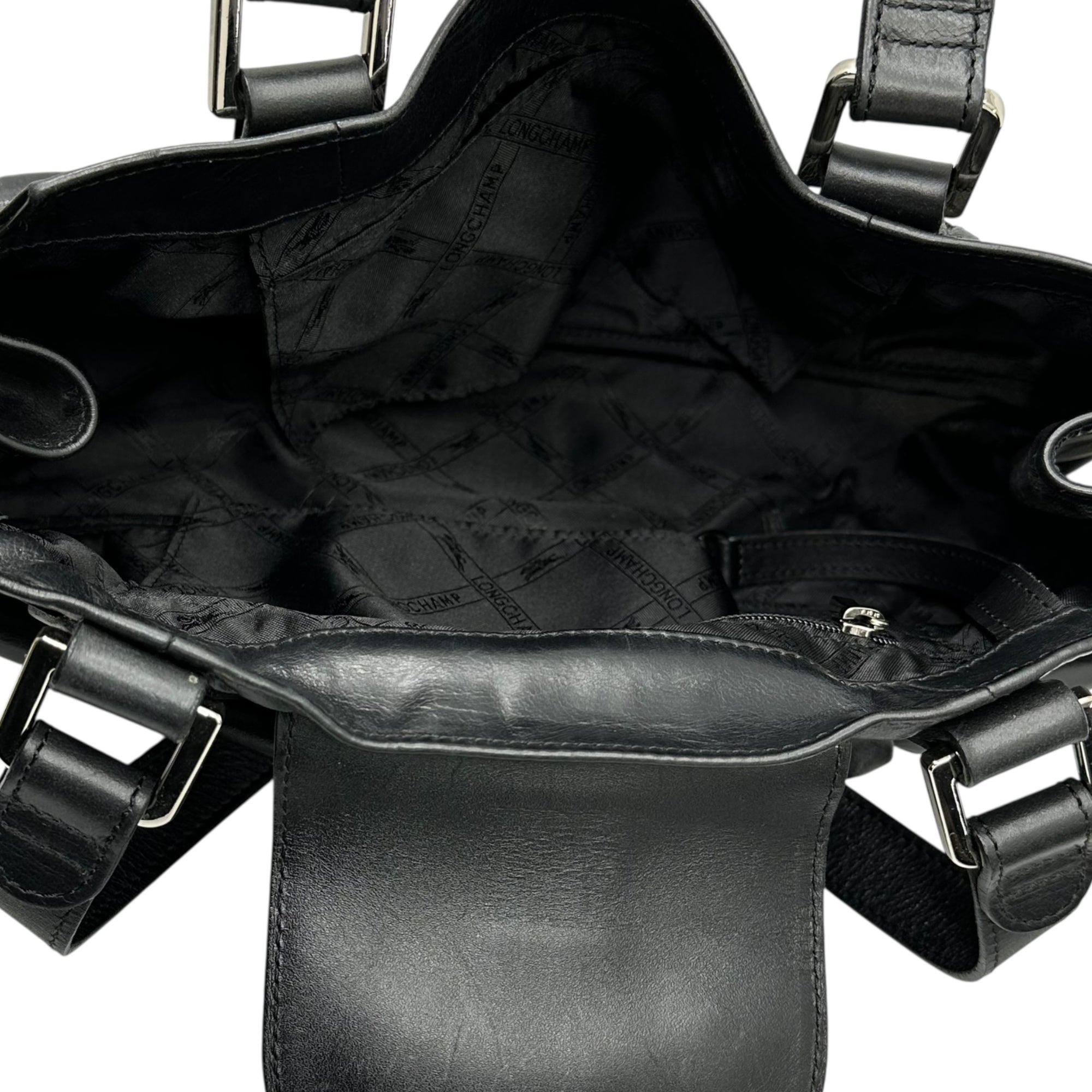 LONGCHAMP(ロンシャン) Leather One Shoulder Bag レザー ワンショルダー バッグ ブラック Y2K 肩掛け ハンド