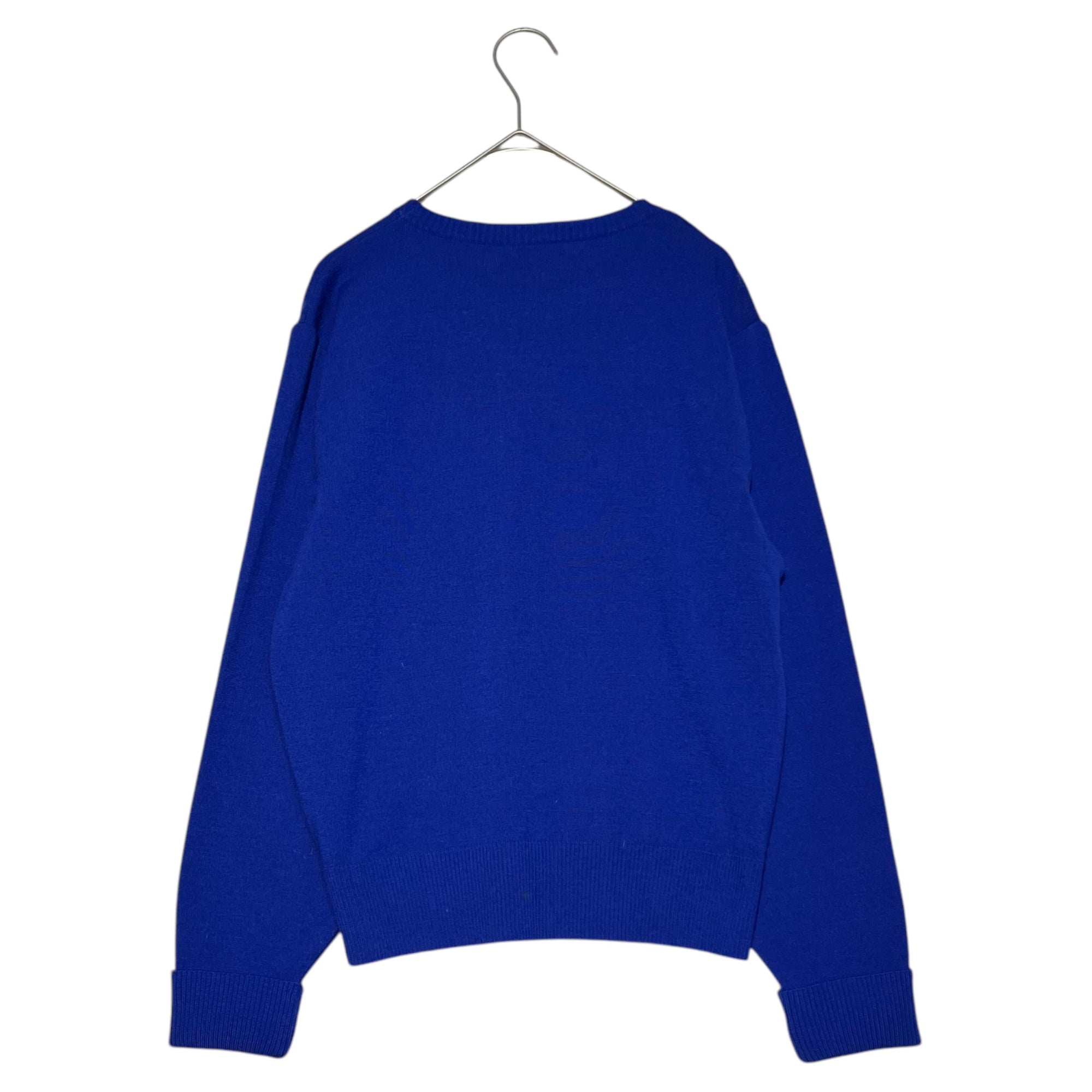 Christian Dior(クリスチャンディオール) 90's~00's Dior Logo embroidery short length wide wool knit ロゴ刺繍 ショート丈 ワイド ウール ニット 0020KW73 表記無し(M程度) ブルー PRET-A-PORTER