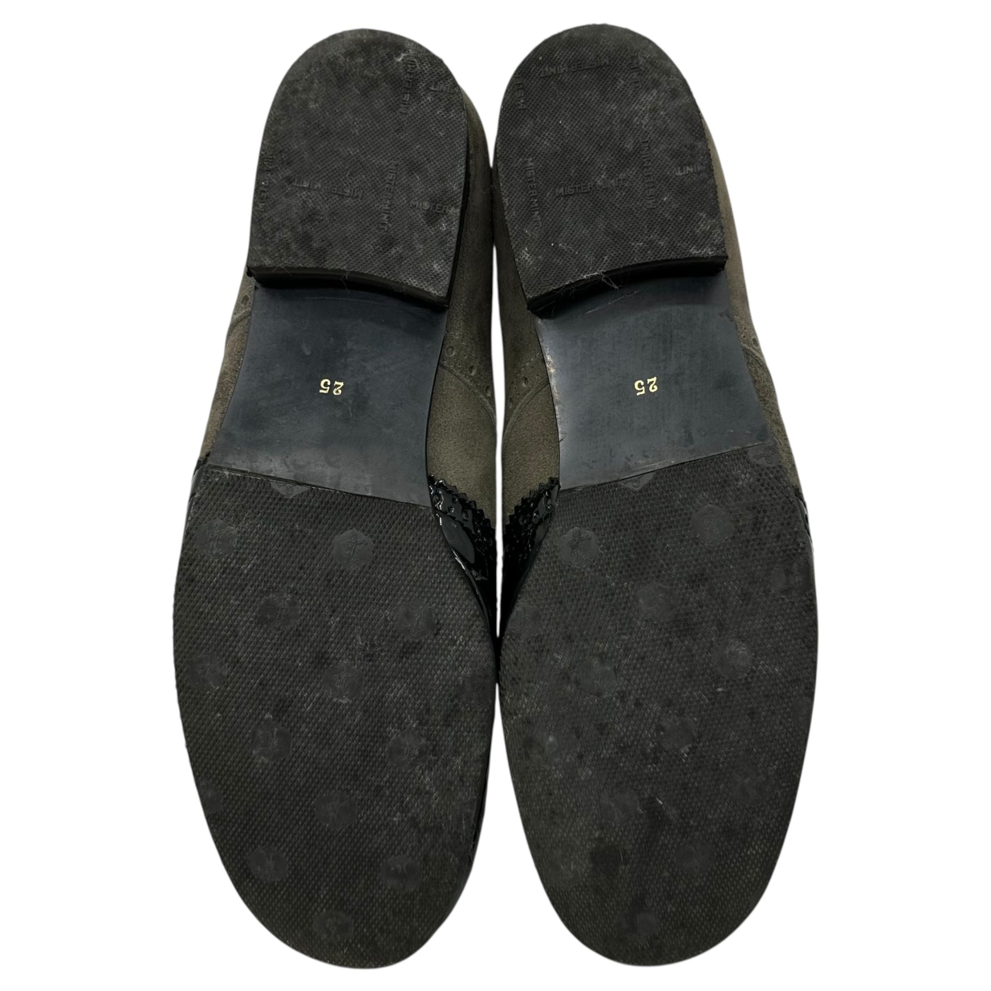 tricot COMME des GARCONS(トリココムデギャルソン) Medallion Side-Gore Patent Suede Shoes メダリオン サイドゴア パテント スウェード シューズ 25cm ブラック×ブラック レザー