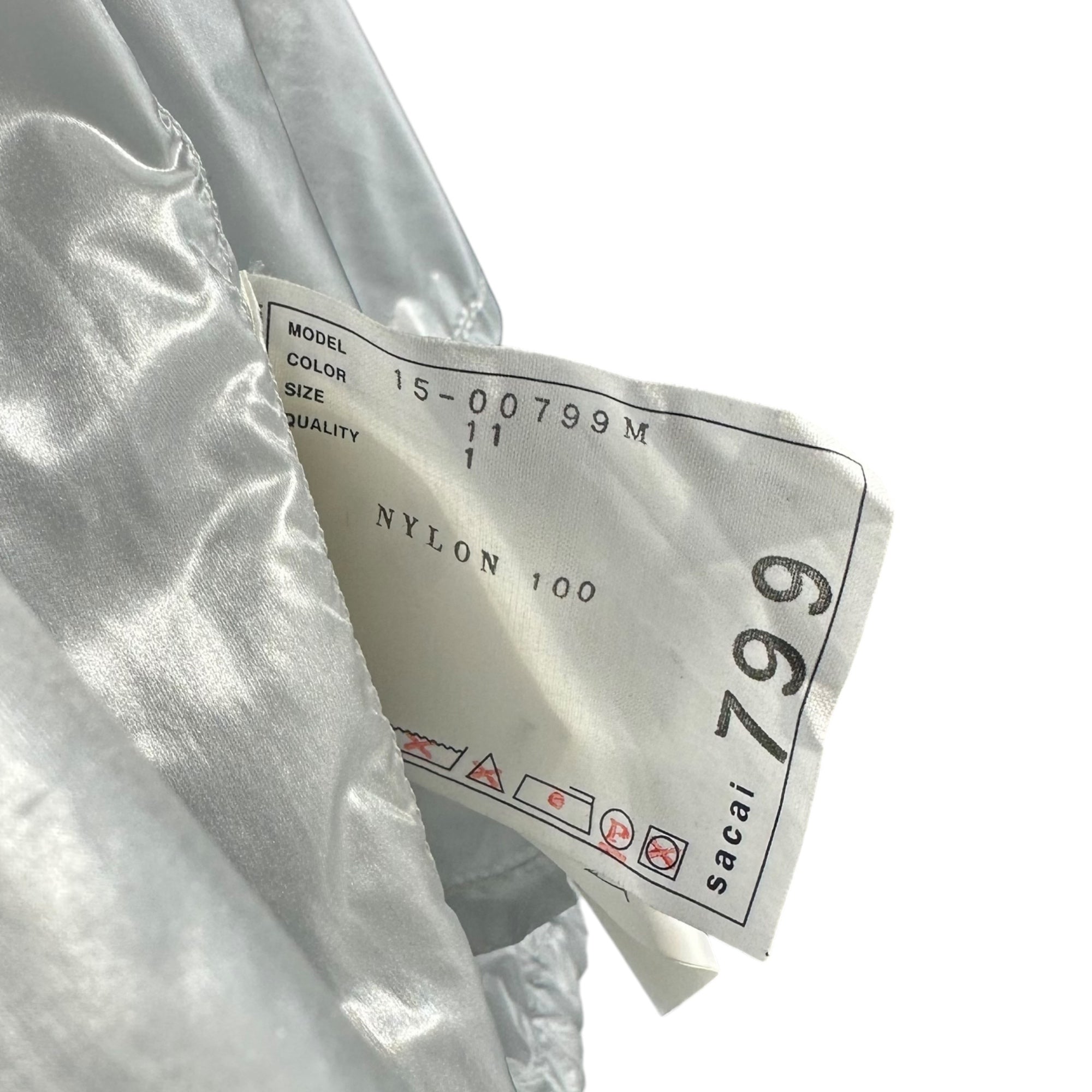 sacai(サカイ) 15SS clear army training jacket クリア アーミー トレーニング ジャケット 15-00799M 1 クリア×ホワイト トラック ブルゾン ジャージ 透明