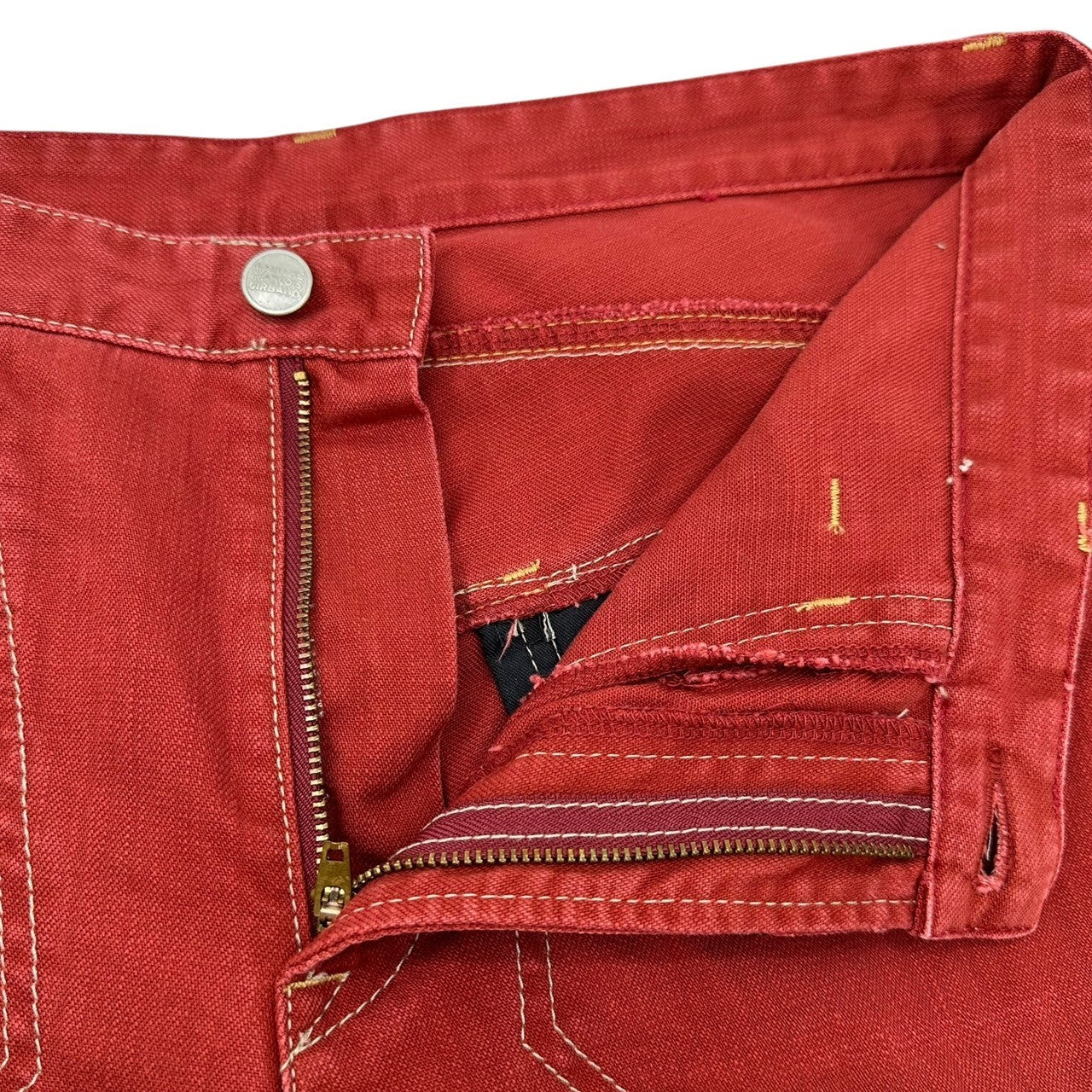 MARITHE FRANCOIS GIRBAUD(マリテフランソワジルボー) 00's Double Knee Wide Denim Pants ダブルニー ワイド デニム パンツ M7-2819 L レッド