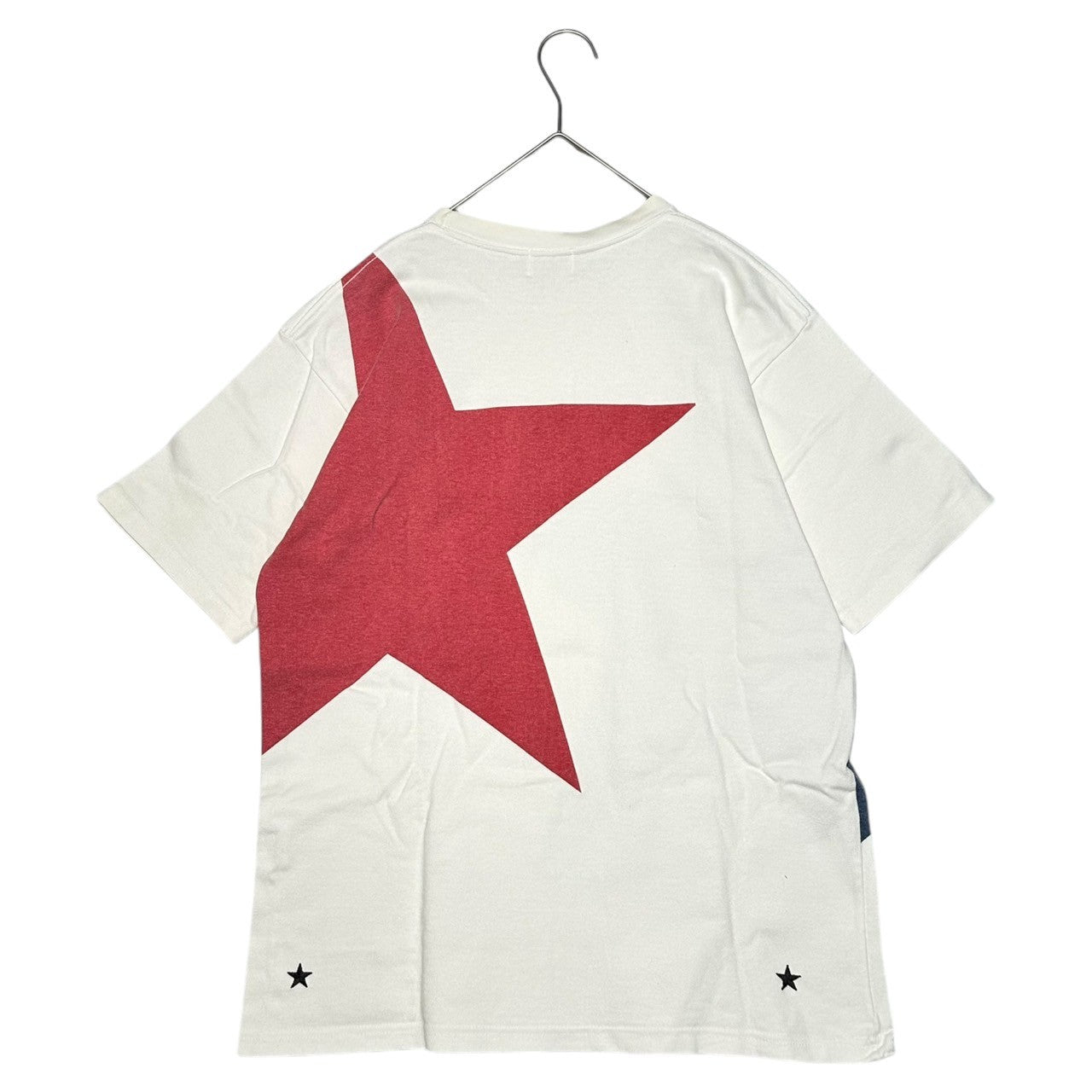 m&m CUSTOM PERFORMANCE(エムアンドエム) big star print t-shirt ビッグ スター プリント Tシャツ M ホワイト×ブルー×レッド