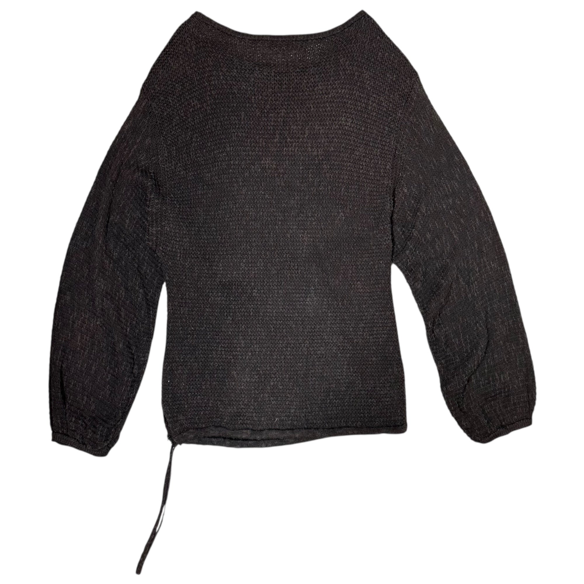 ISSEY MIYAKE(イッセイミヤケ) 70’S Linen blend cotton rayon knit pullover 70年代 リネン混 コットン レーヨン ニット プルオーバー ALL STYLEタグ FREE ブラウン 本人期 稀少品 アーカイヴ