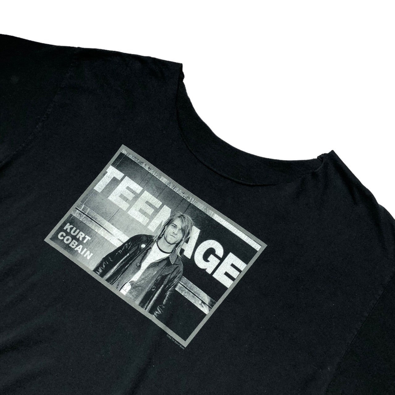VINTAGE(ヴィンテージ) 00's "©2002 The End of Music" KURT COBAIN photo T-shirt フォト Tシャツ 表記無し(XL程度) ブラック ヴィンテージ カートコバーン ニルバーナ