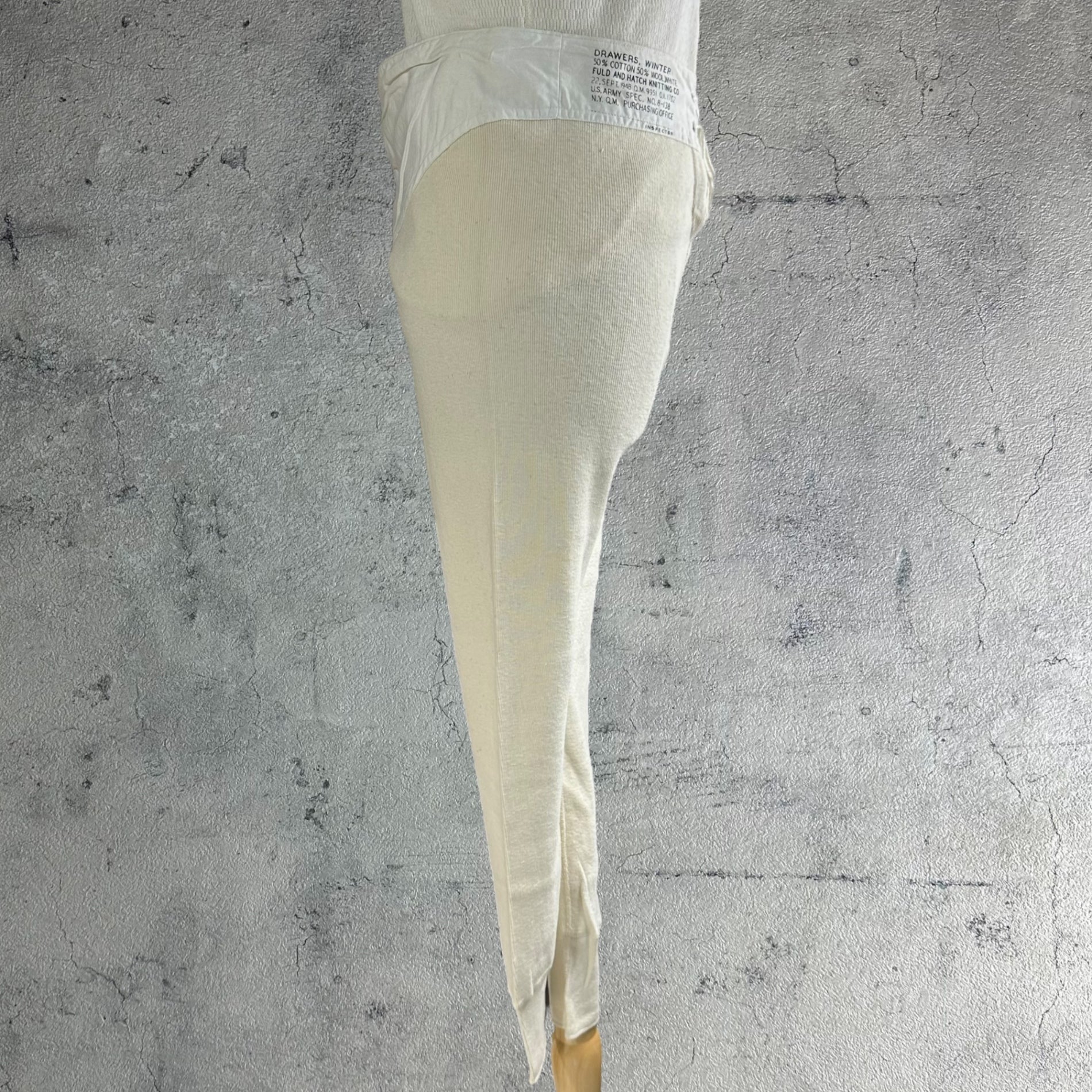 VINTAGE(ヴィンテージ) 40's DEADSTOCK cotton wool drawers pants US.ARMY コットンとウールのドロワーズパンツ L~LL程度 ホワイト