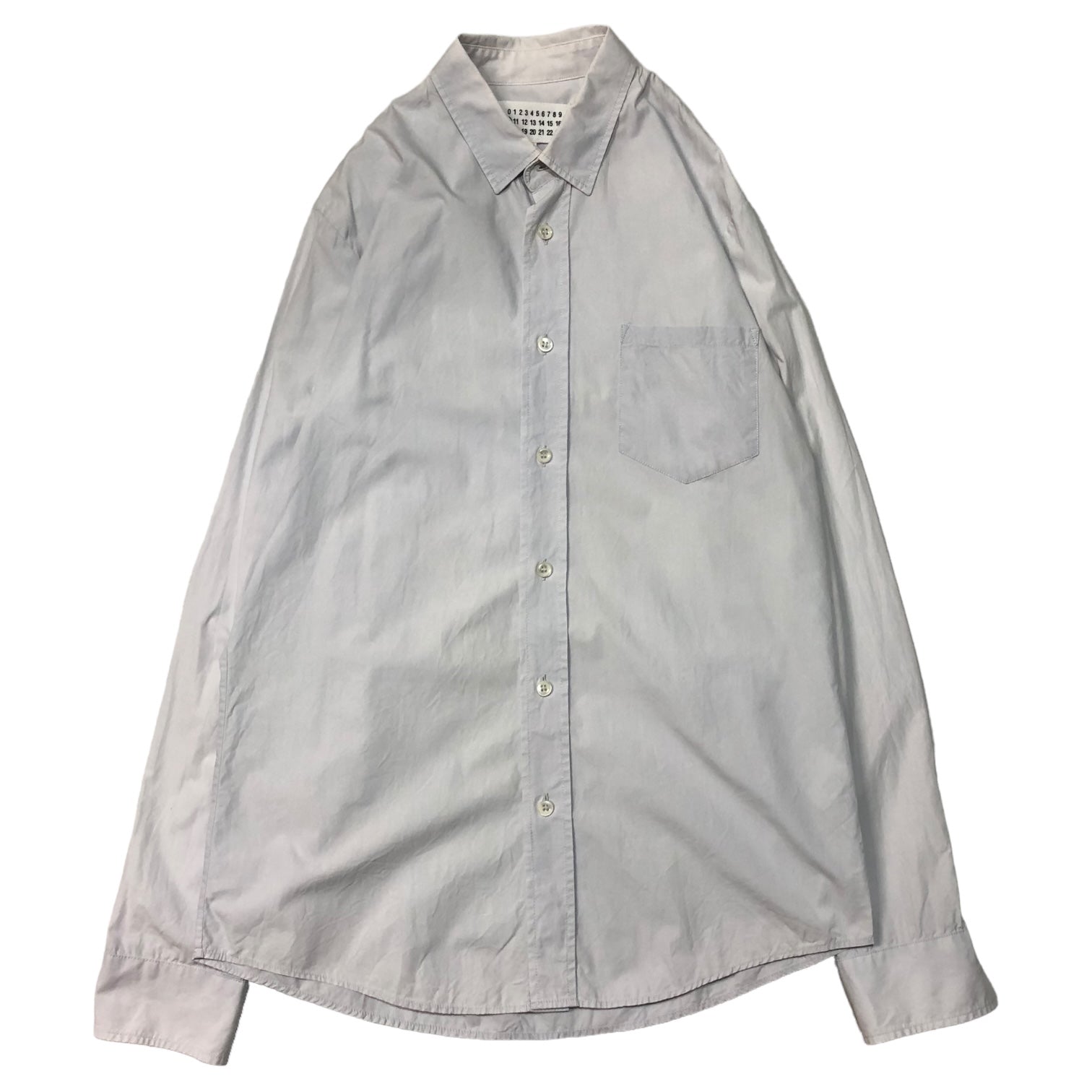 MAISON MARGIELA(メゾンマルジェラ) 12SS Punching processing regular collar  shirt/パンチング加工レギュラーカラーシャツ S30DL0215 44(S程度) ライトグレー