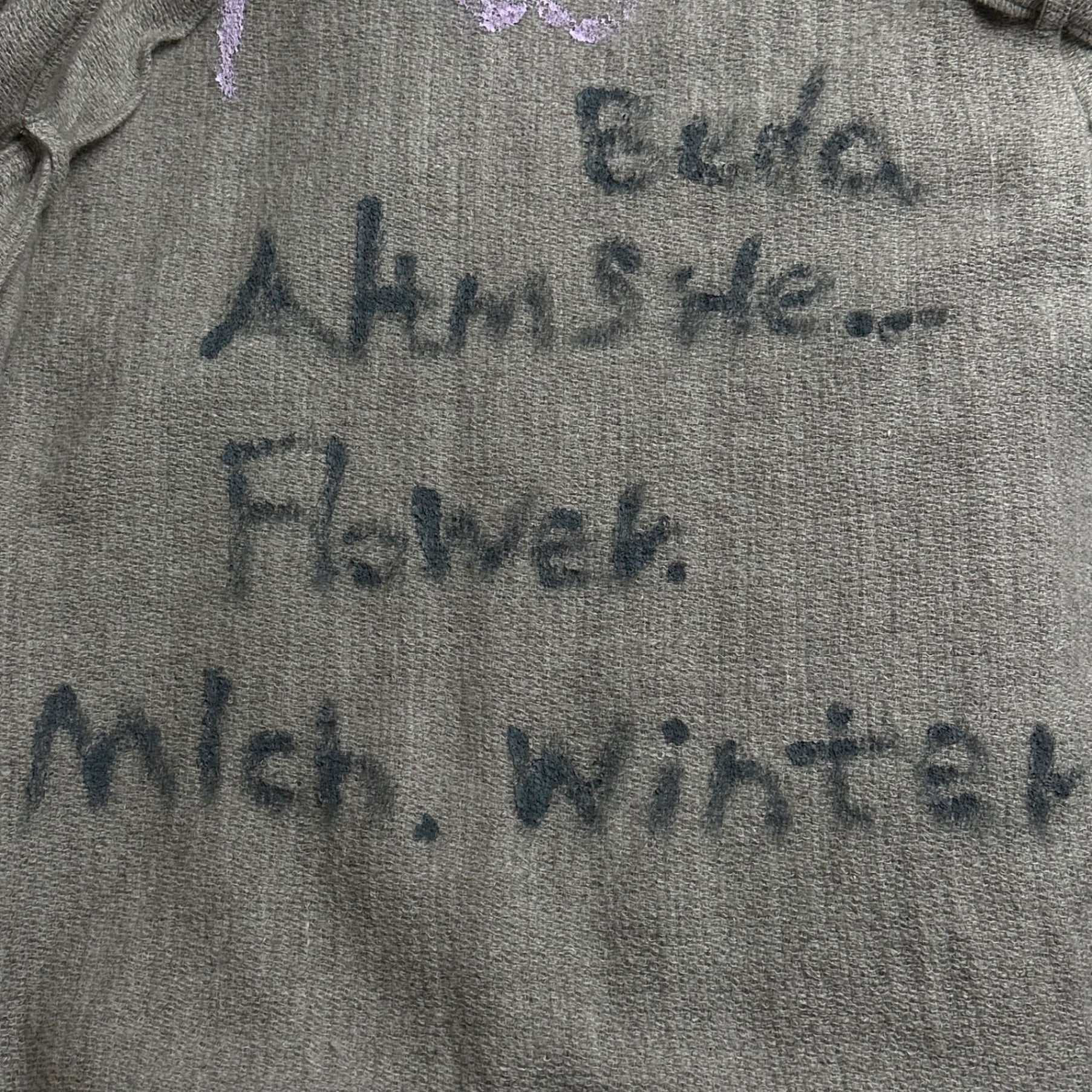 DRIES VAN NOTEN(ドリスヴァンノッテン) 1998AW ”Viburnum” Memorial Graphic Gown Coat メモリアル グラフィック ニット ガウン コート FREE グレー 90's 90年代 アーカイブ ライカ
