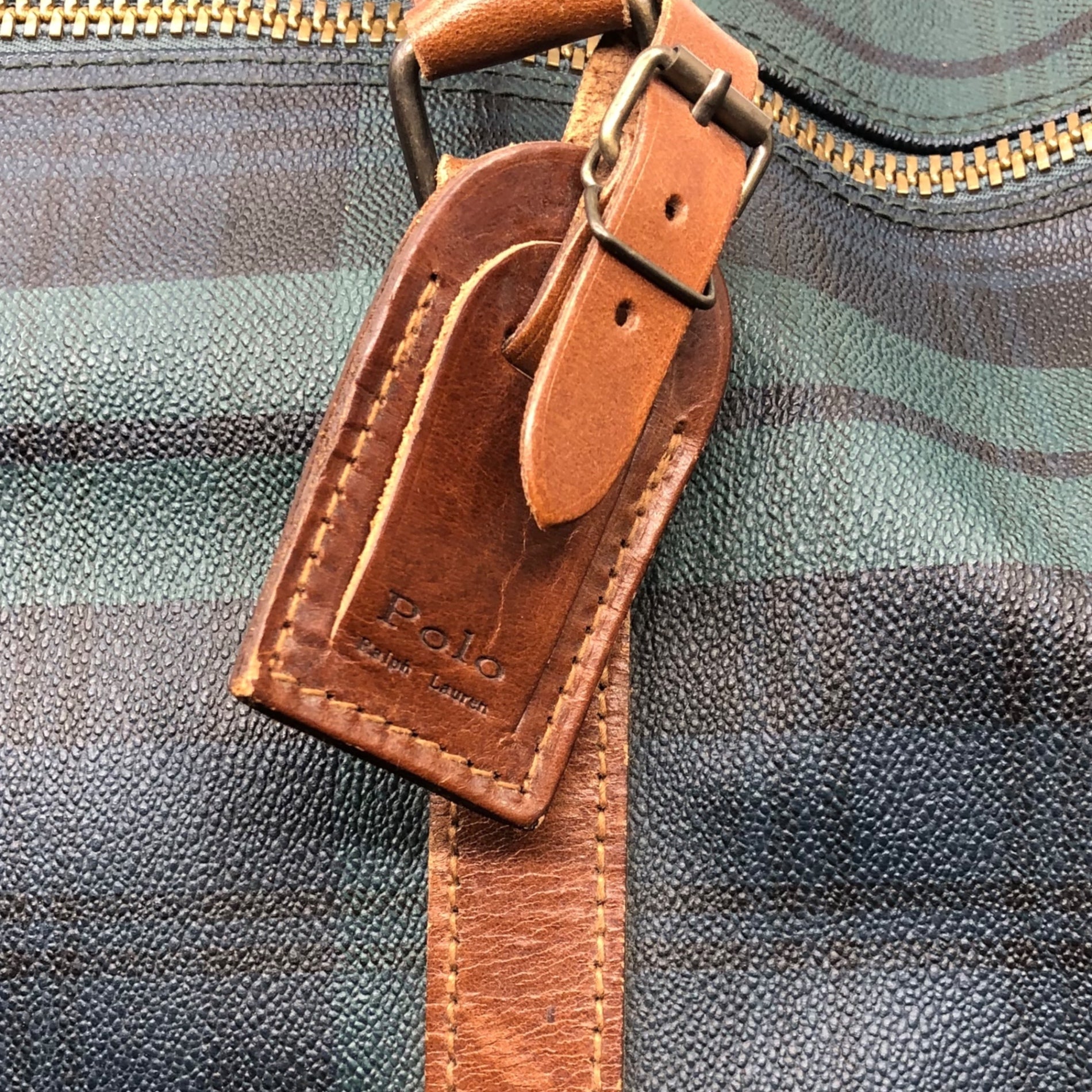 POLO RALPH LAUREN(ポロラルフローレン) 90'sチェック柄ボストンバッグ グルーン