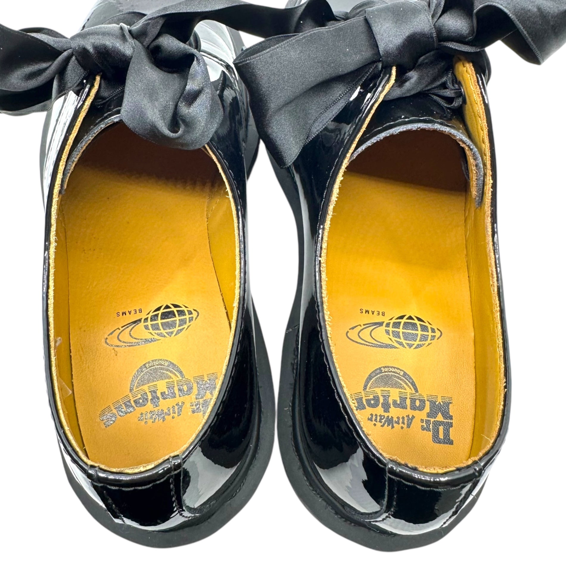DR.MARTENS×BEAMS(ドクターマーチン×ビームス) PATENT LAMPER パテント レザー 3ホール シューズ リボン 1461B 24cm ブラック Ray BEAMS別注