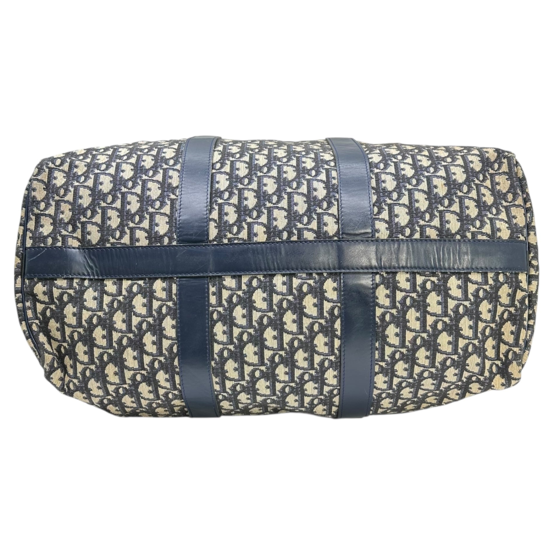 Christian Dior(クリスチャンディオール) Vintage Trotter Boston Bag ヴィンテージ トロッター ボストン バッグ アイボリー×ネイビー