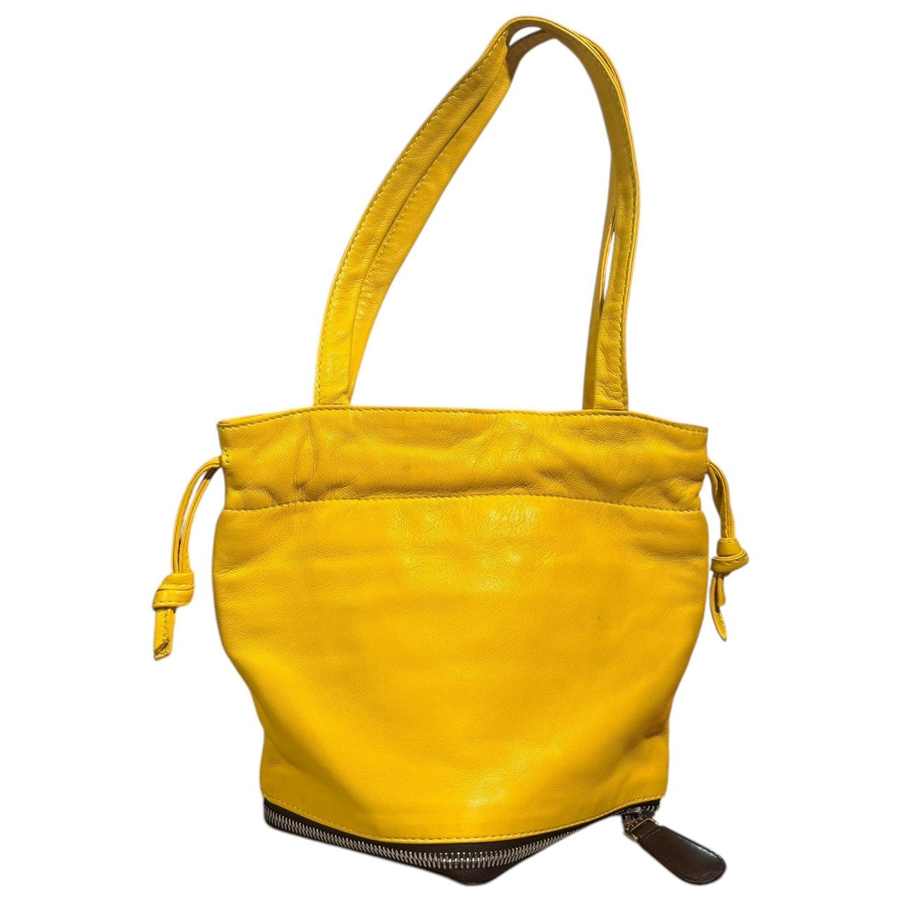 MARNI(マルニ) 2-way leather zip tote bag レザー ジップ トート バッグ イエロー×ブラウン