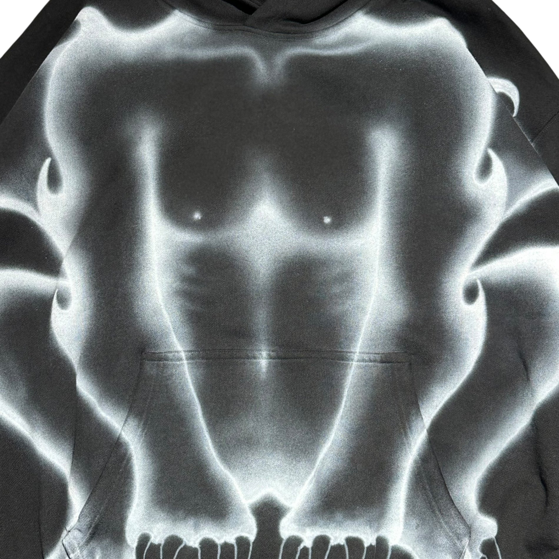 KARL UNI(カールユニ) Spray Art Pullover Hoodie スプレーアート プルオーバー フーディー パーカー XXL ブラック