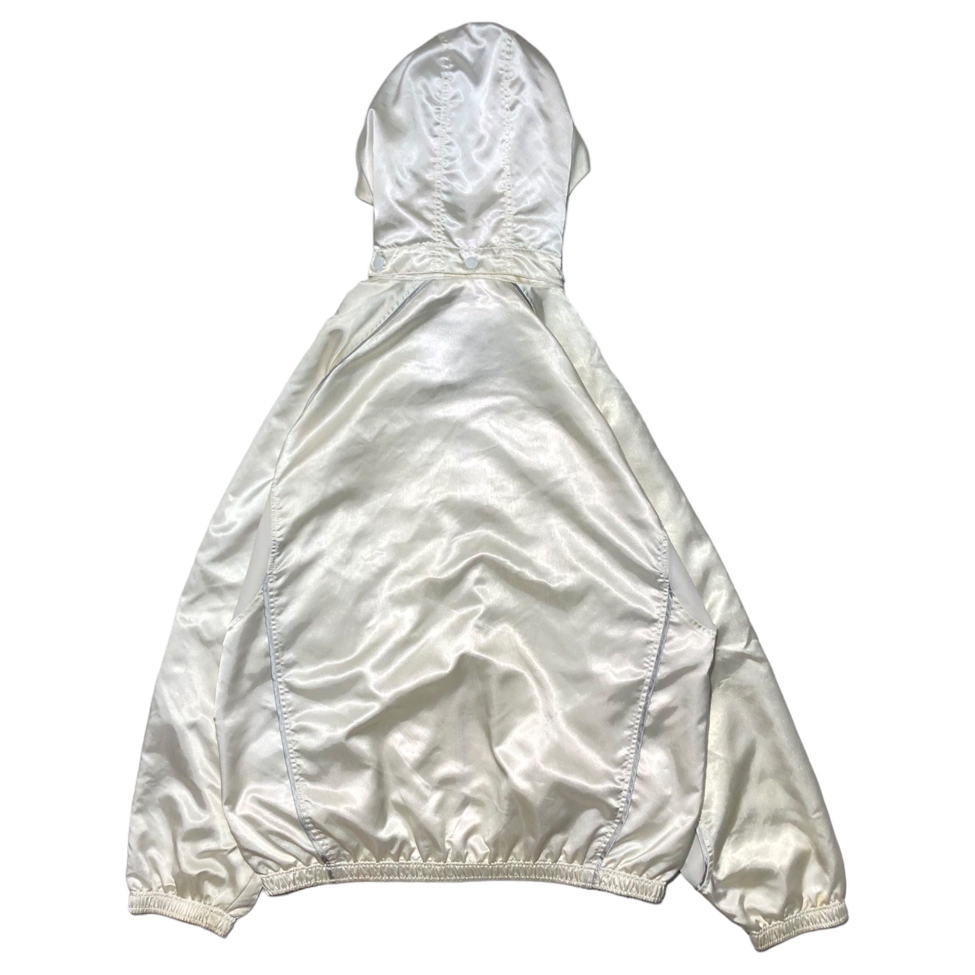 A BATHING APE(アベイシングエイプ) 00's logo nylon hoodie ロゴ ナイロン パーカー M ホワイト Y2K 初期 フード着脱可能